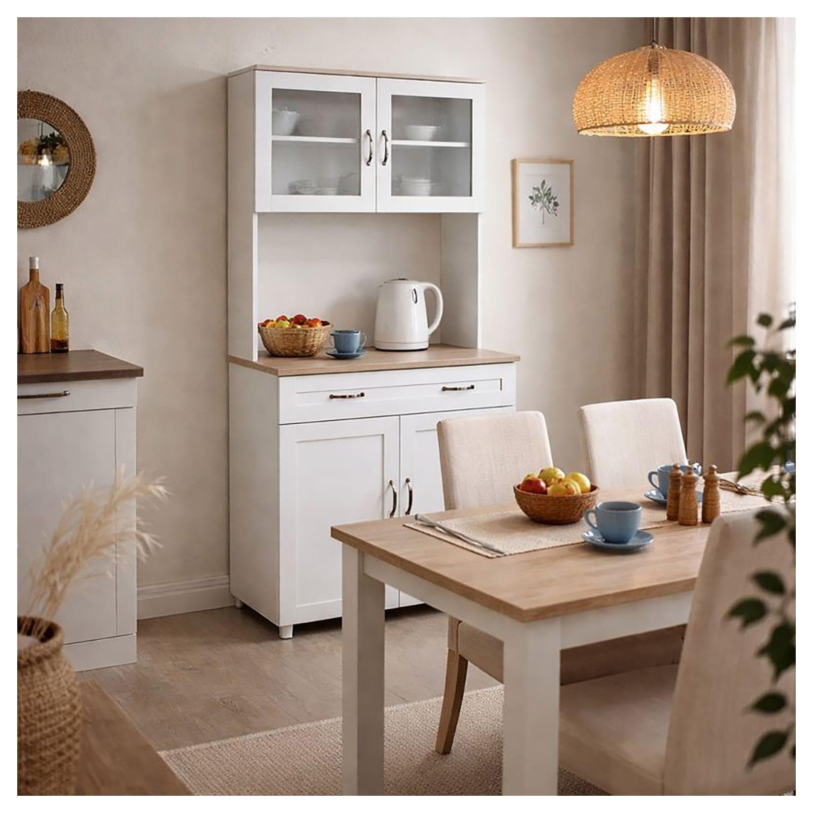 HTI-Living Küchenbuffet Weiß Blanca mit Glasteil