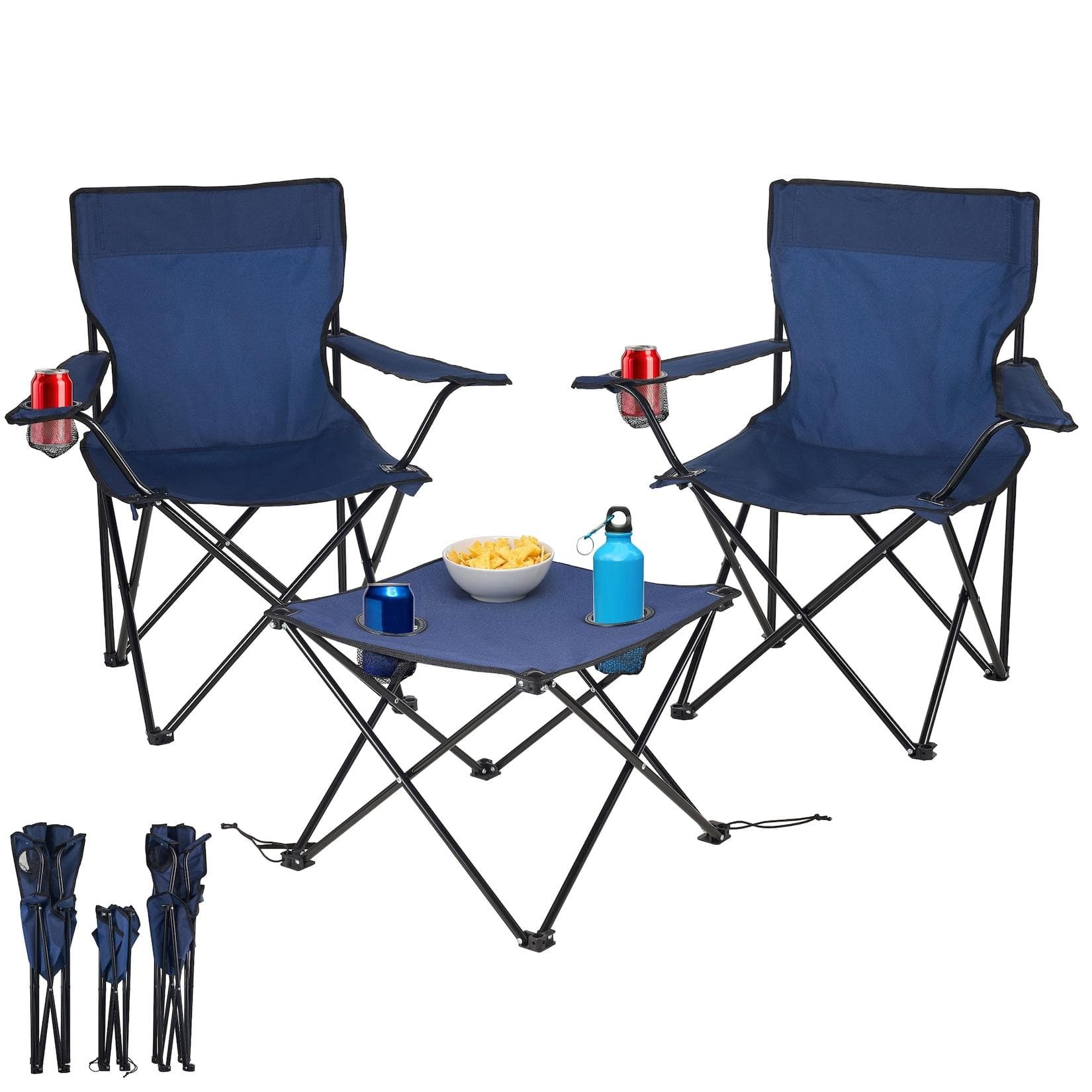 Ecosa Campingmöbel Set 3-tlg. mit 2 Klappstühlen & Tisch