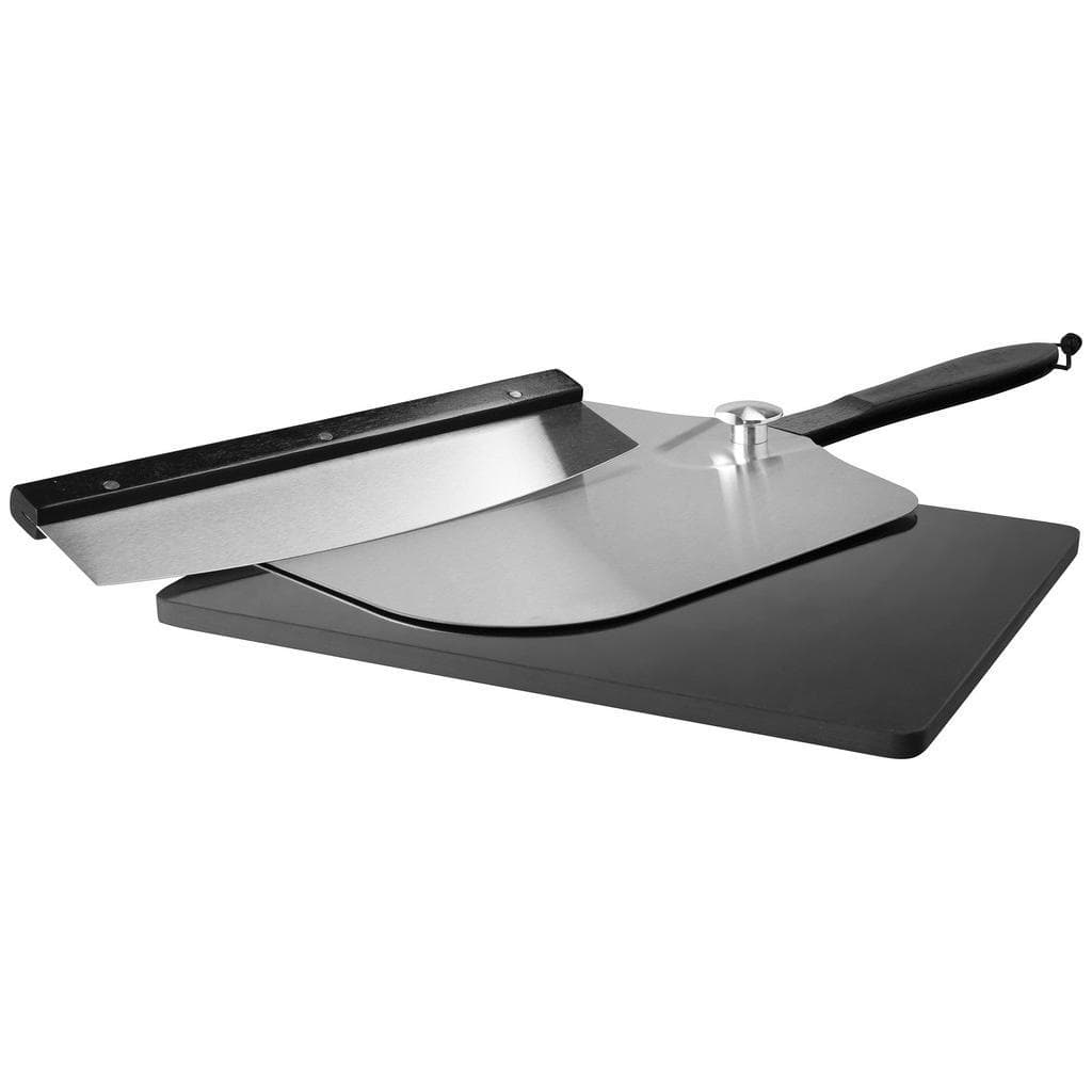XXXLutz Pizzaset Schwarz 3-teilig Metall Stein