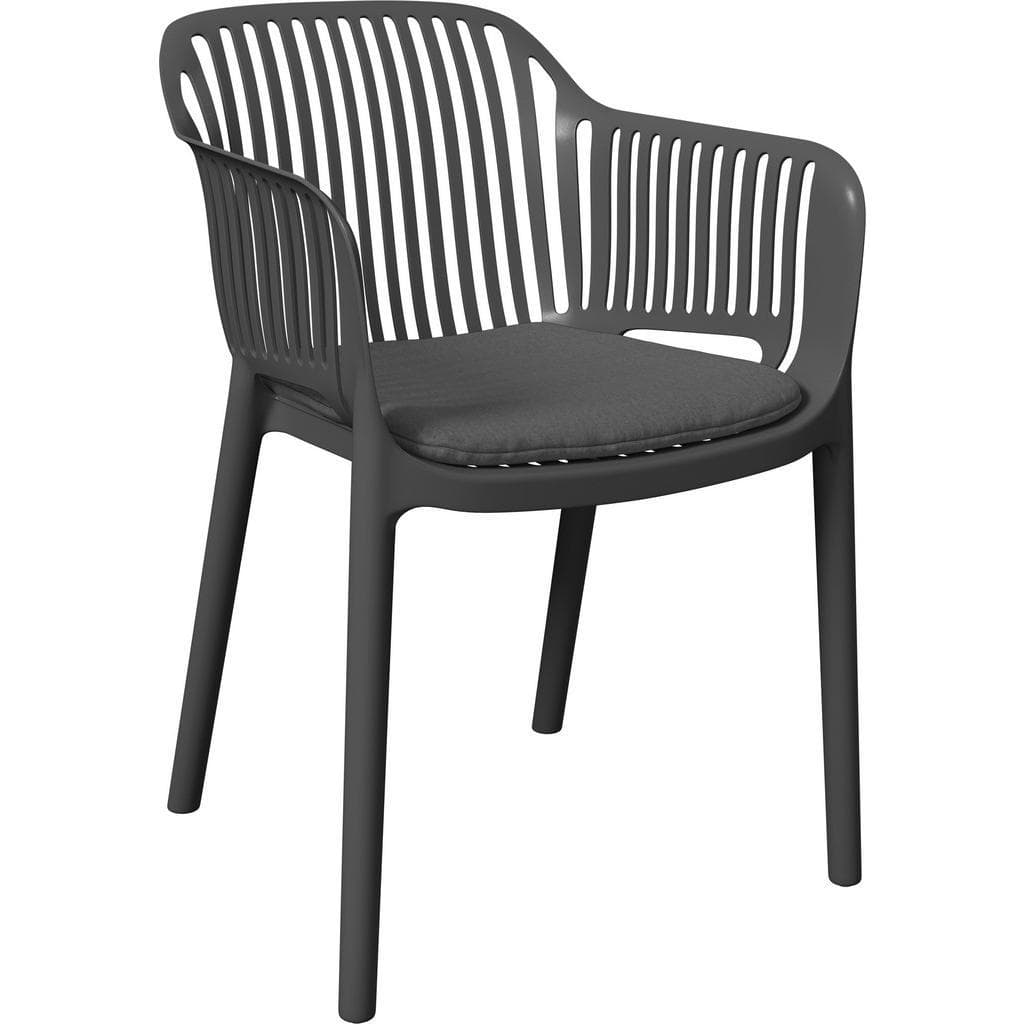 Ambia Garden Stapelsessel Anthrazit Kunststoff mit Kissen
