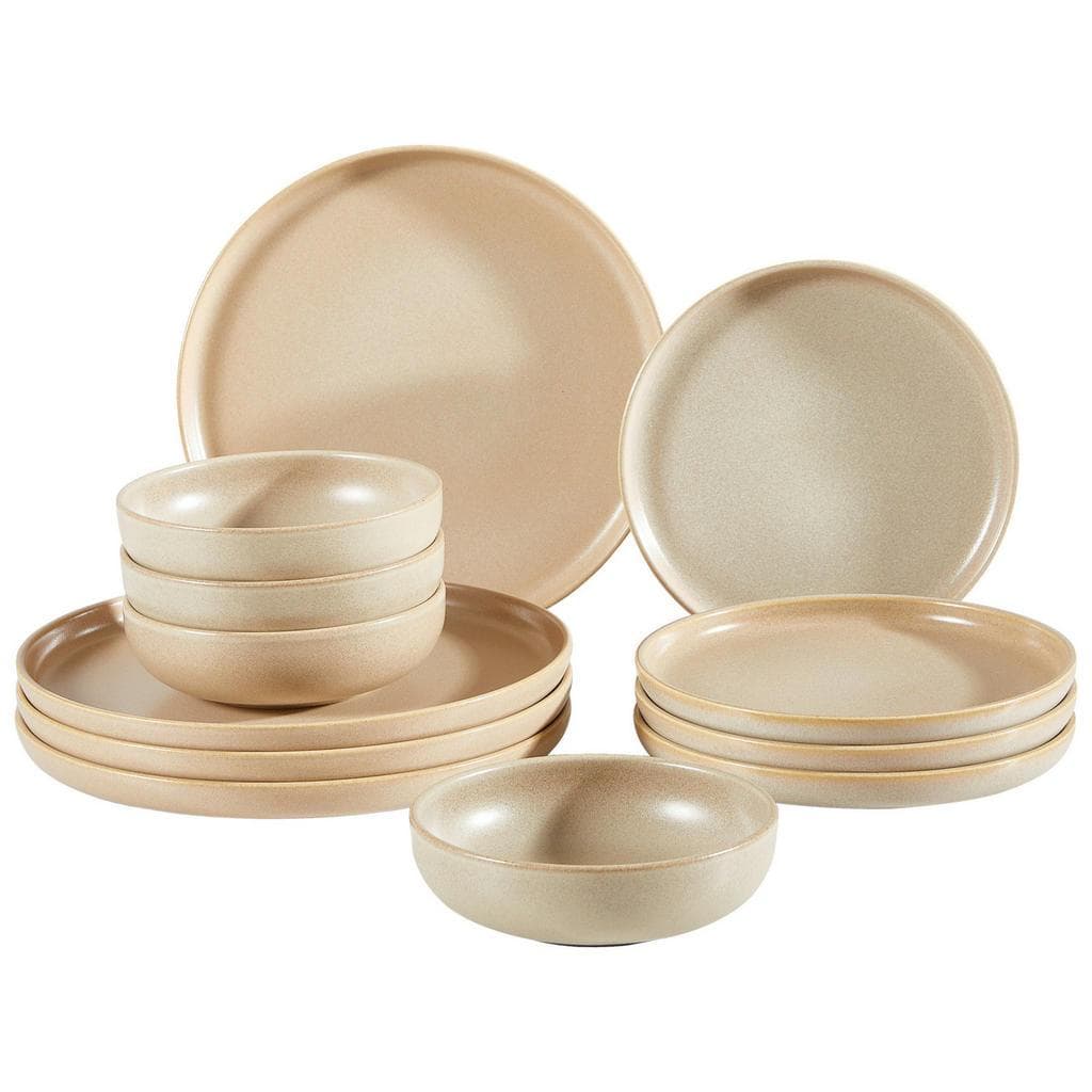 Creatable Tafelservice Uno Sandfarben 12-teilig Keramik
