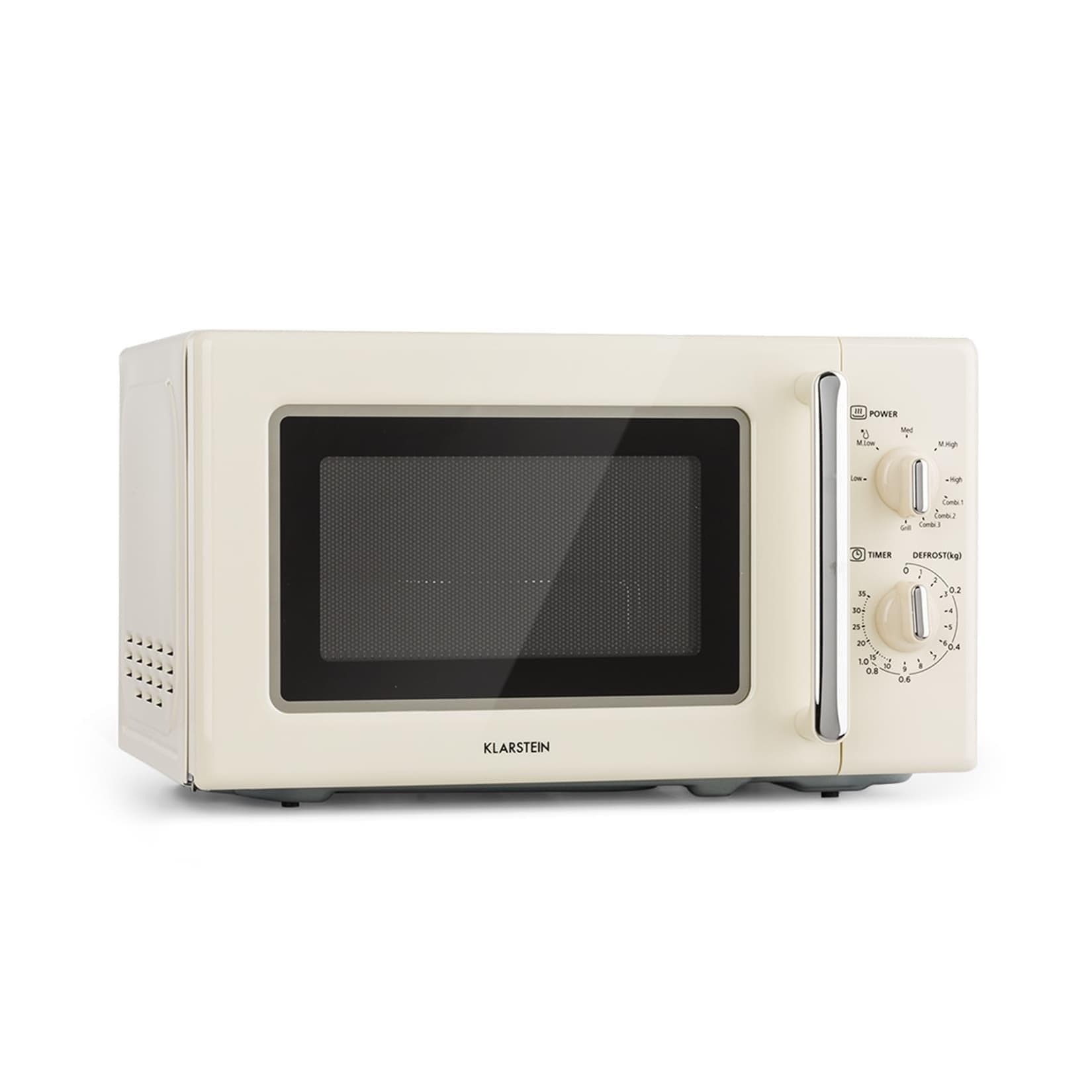 Klarstein Caroline Mikrowellen-Grill 20L Retro Creme