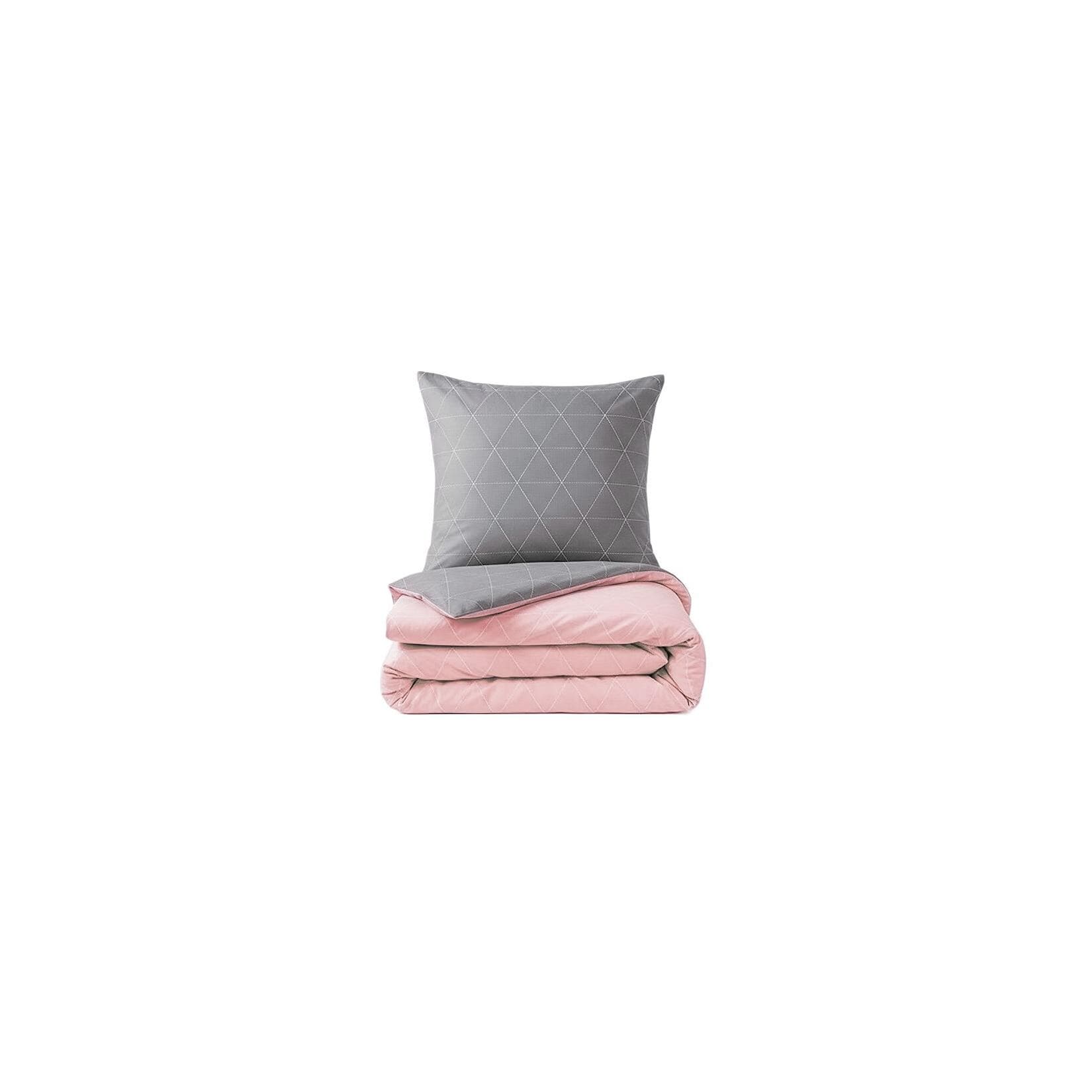 Renforce Wendebettwäsche 100% Baumwolle Rosa Grau Rautendesign