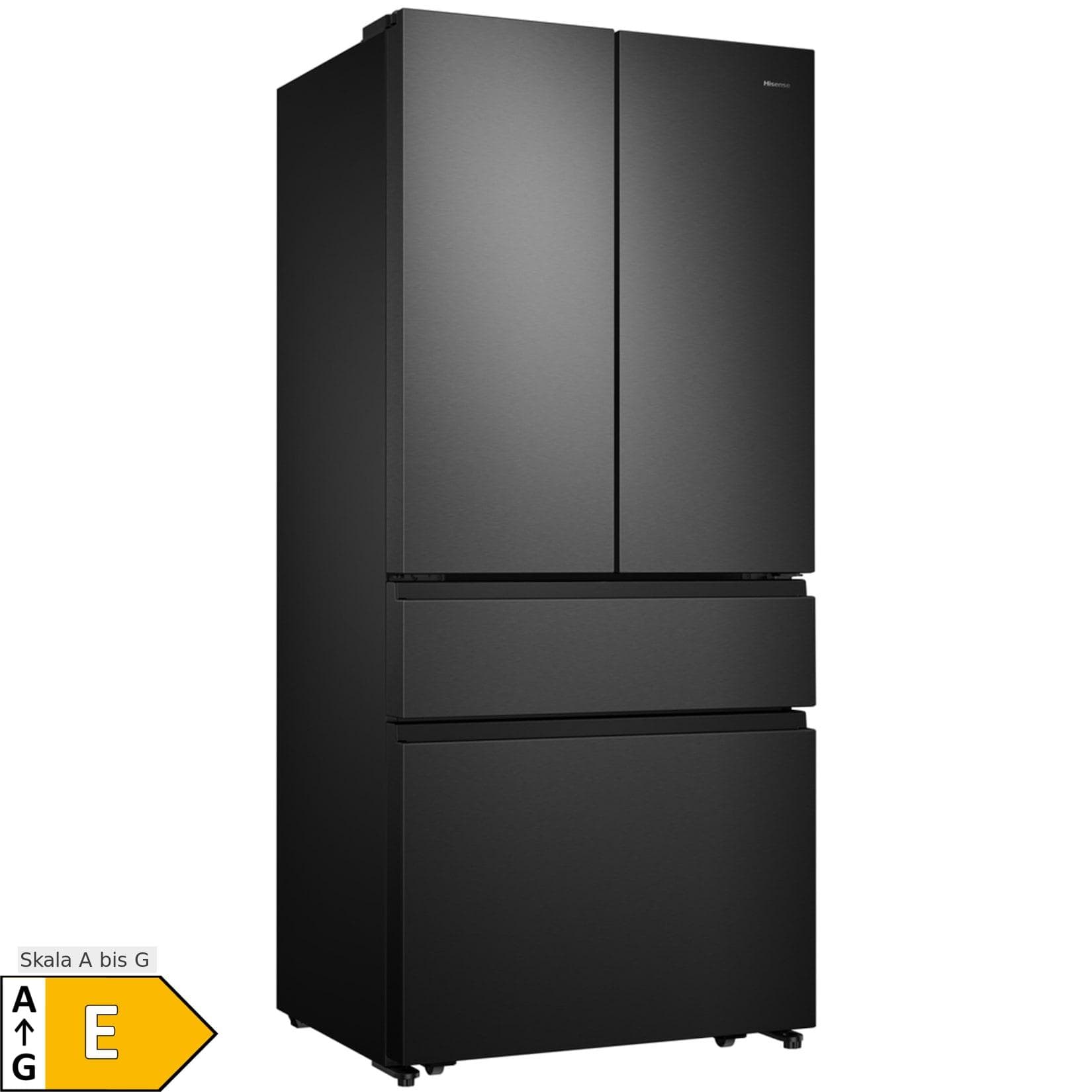 Schwarzer French Door Kühlschrank aus Metall