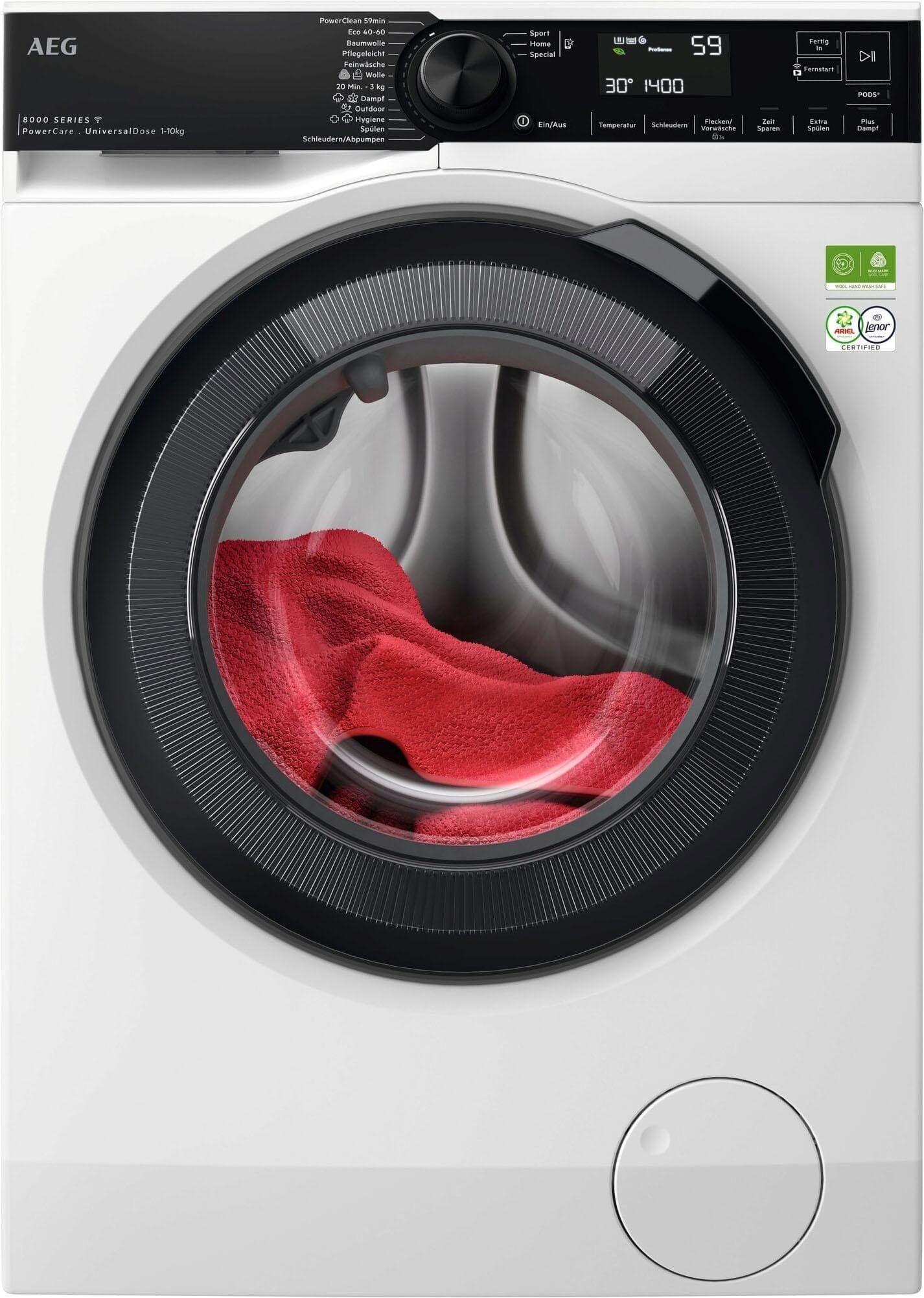 AEG Waschmaschine LR8EW75400 PowerClean Weiß