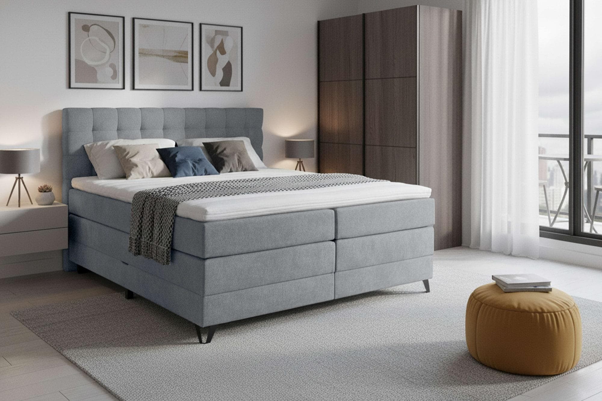 HOME AFFAIRE Boxspringbett Ilona 160/180 cm Federkernmatratze