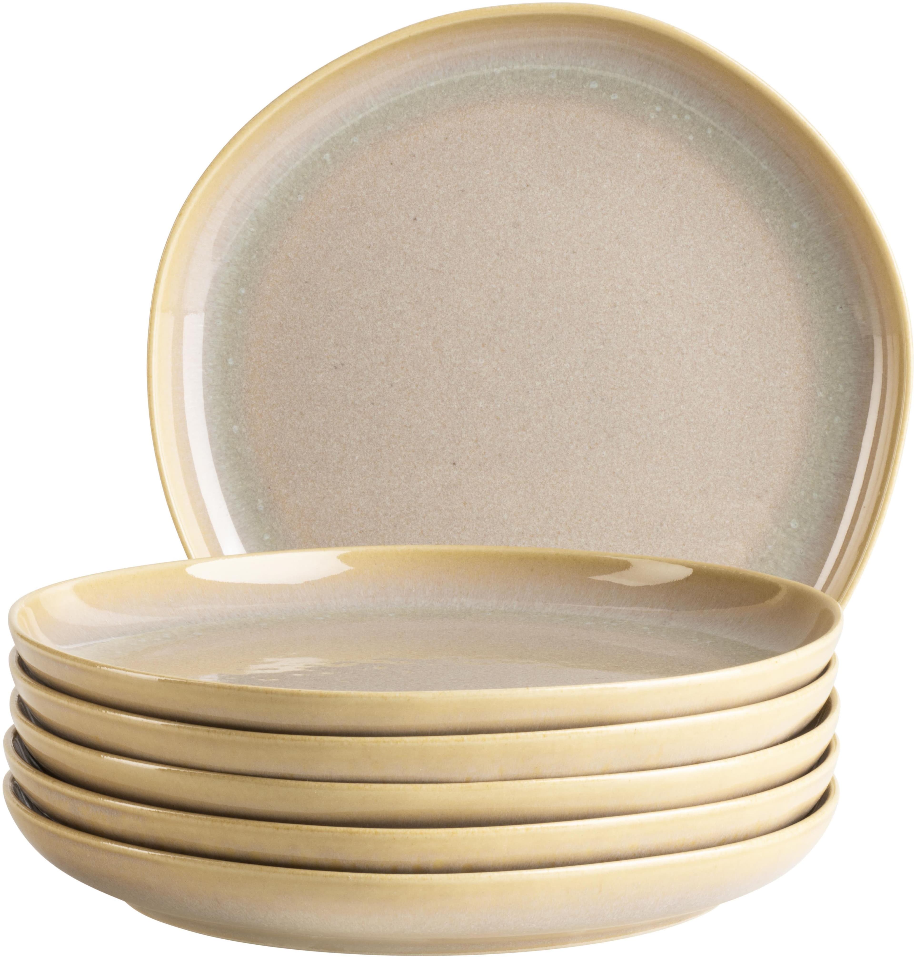 Mäser Dessertteller Set Steinzeug Cordelia Naturtöne