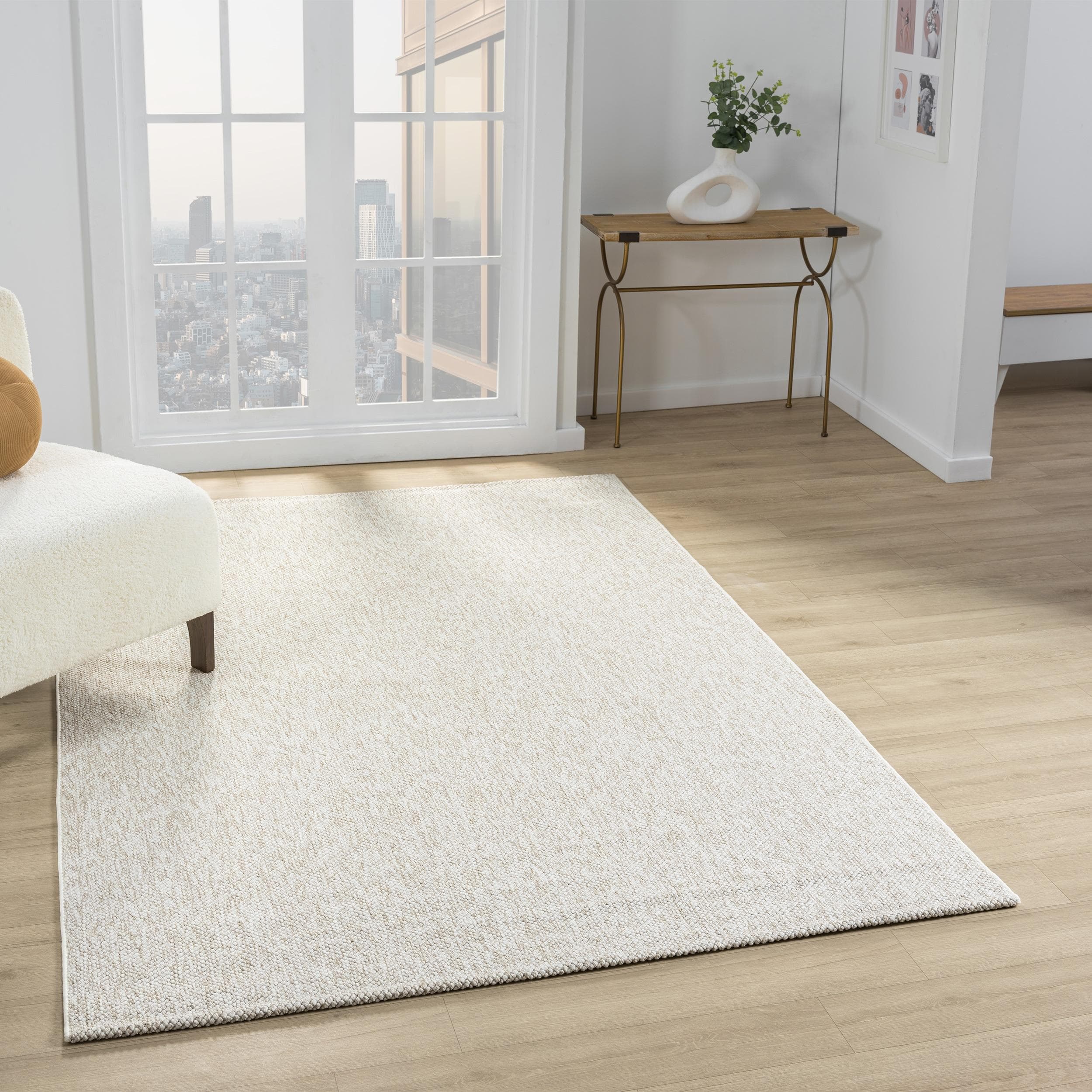 Teppich SEHRAZAT Ada Beige Kurzflor 80x150 cm Polyester