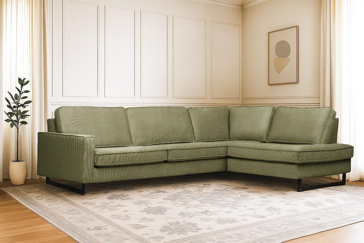 HOME AFFAIRE Pinto Ecksofa mit Chaiselongue Khaki