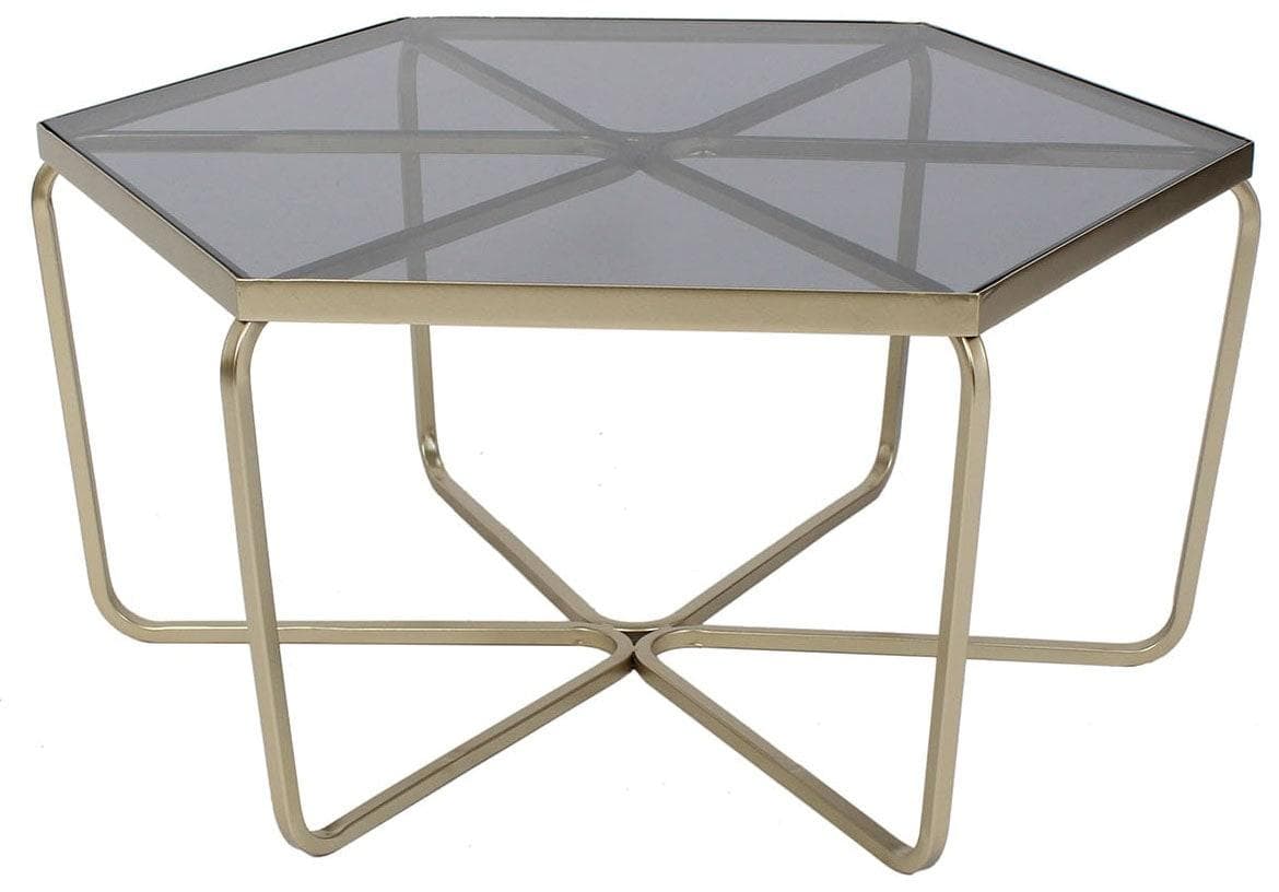 Gilde Beistelltisch Glamour Champagnerfarben Glas Metall