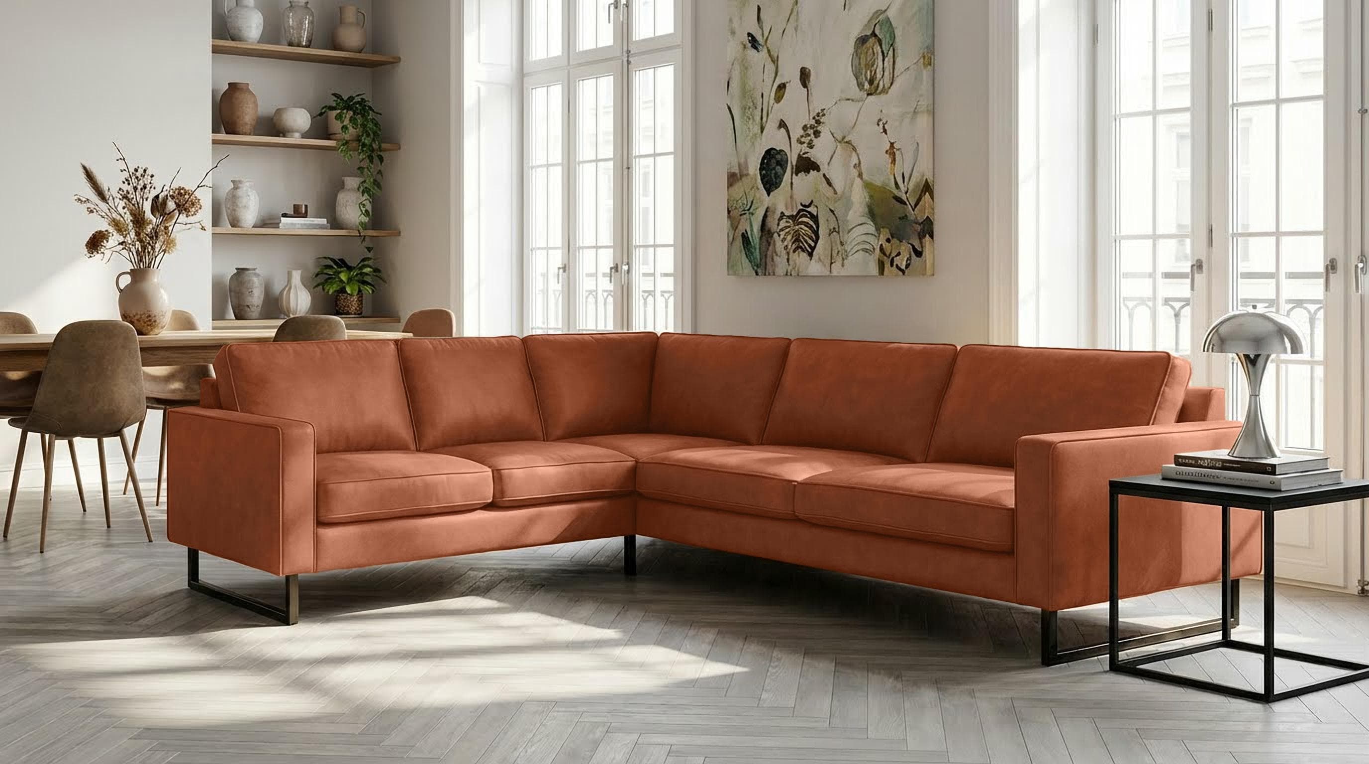 HOME AFFAIRE Ecksofa Pinto XXL Braun Microfaser mit Ottomane