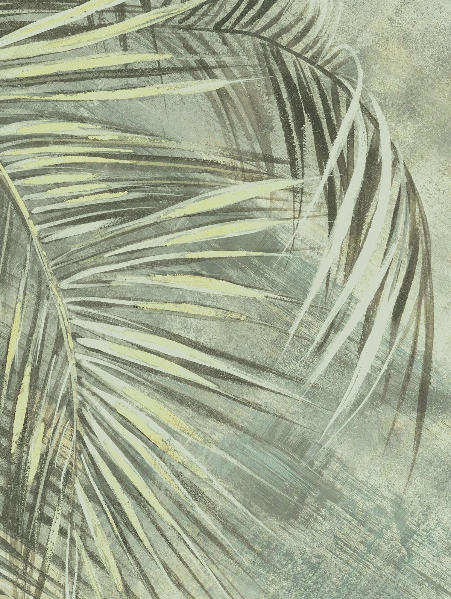 KOMAR Wandbild La Réunion Grün Modernes Palmenmotiv