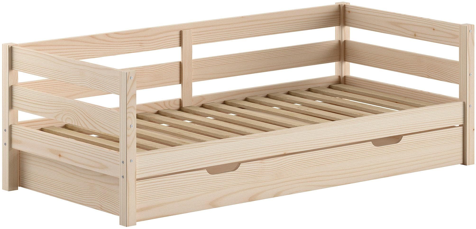 VIPACK Daybett Margrit mit Bettschublade weiß Massivholz