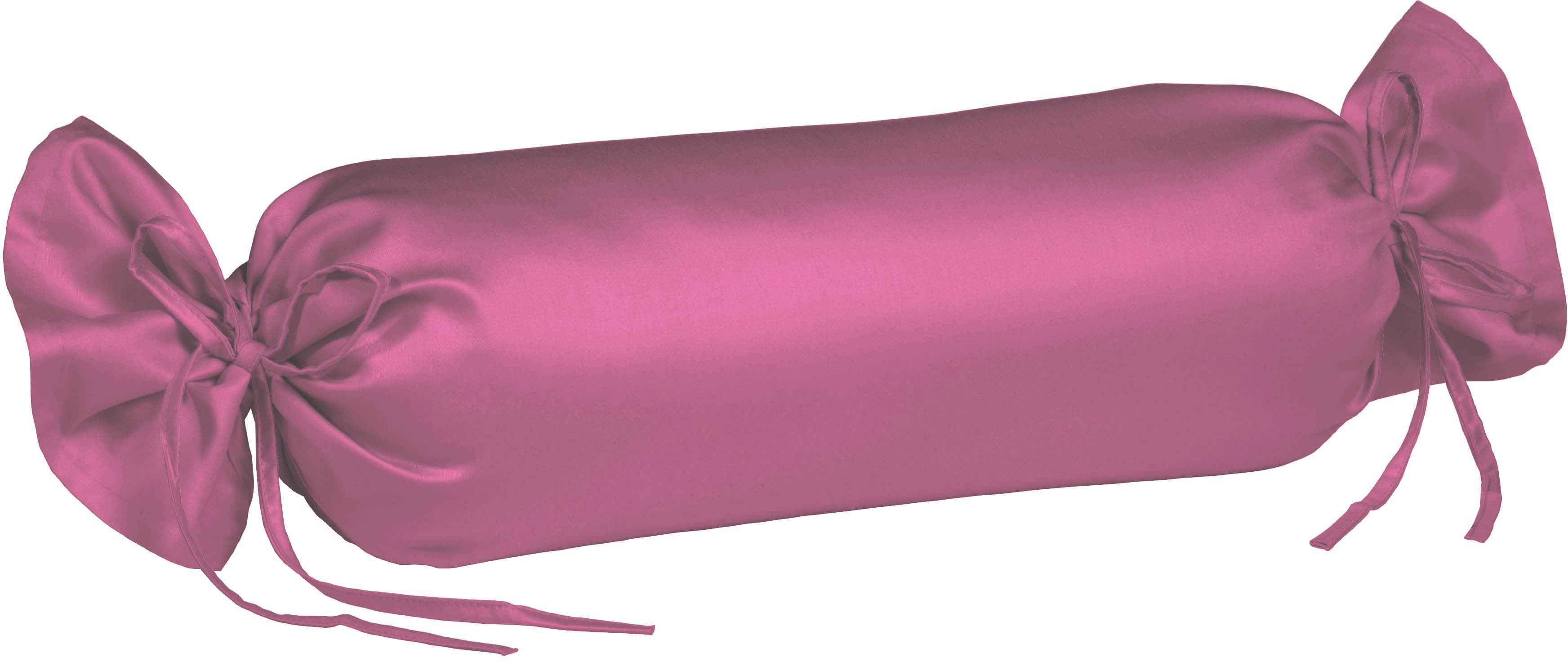 Fleuresse Nackenrollenbezug Colours Himbeere Mako-Satin 100% Baumwolle
