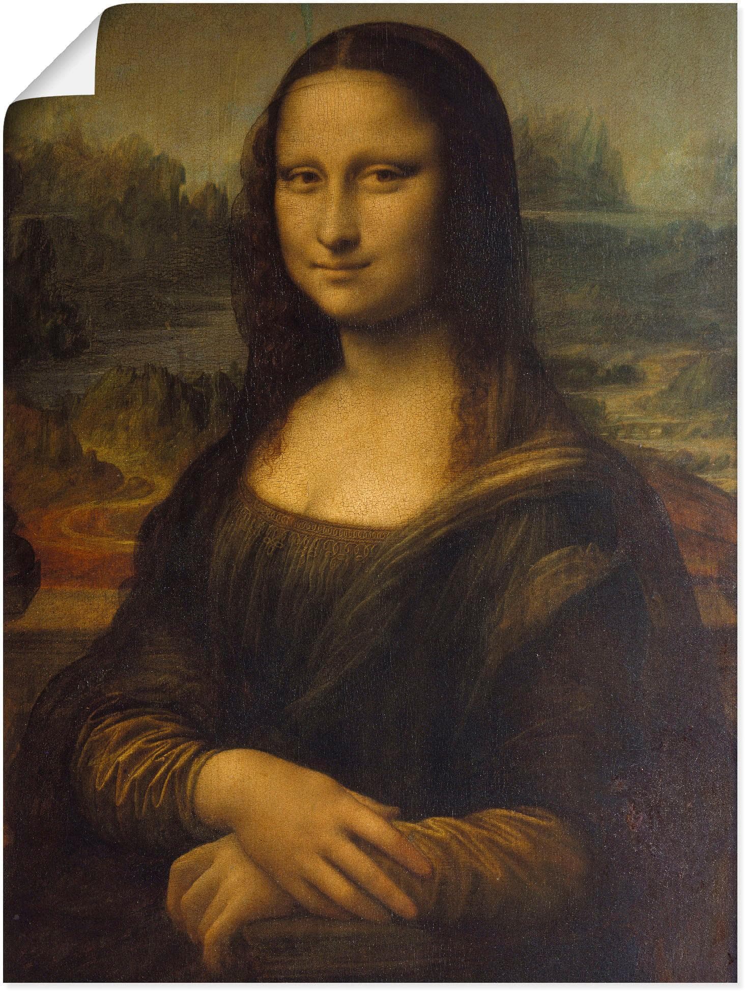 ARTLAND Mona Lisa Wandbild Braun Leinwand