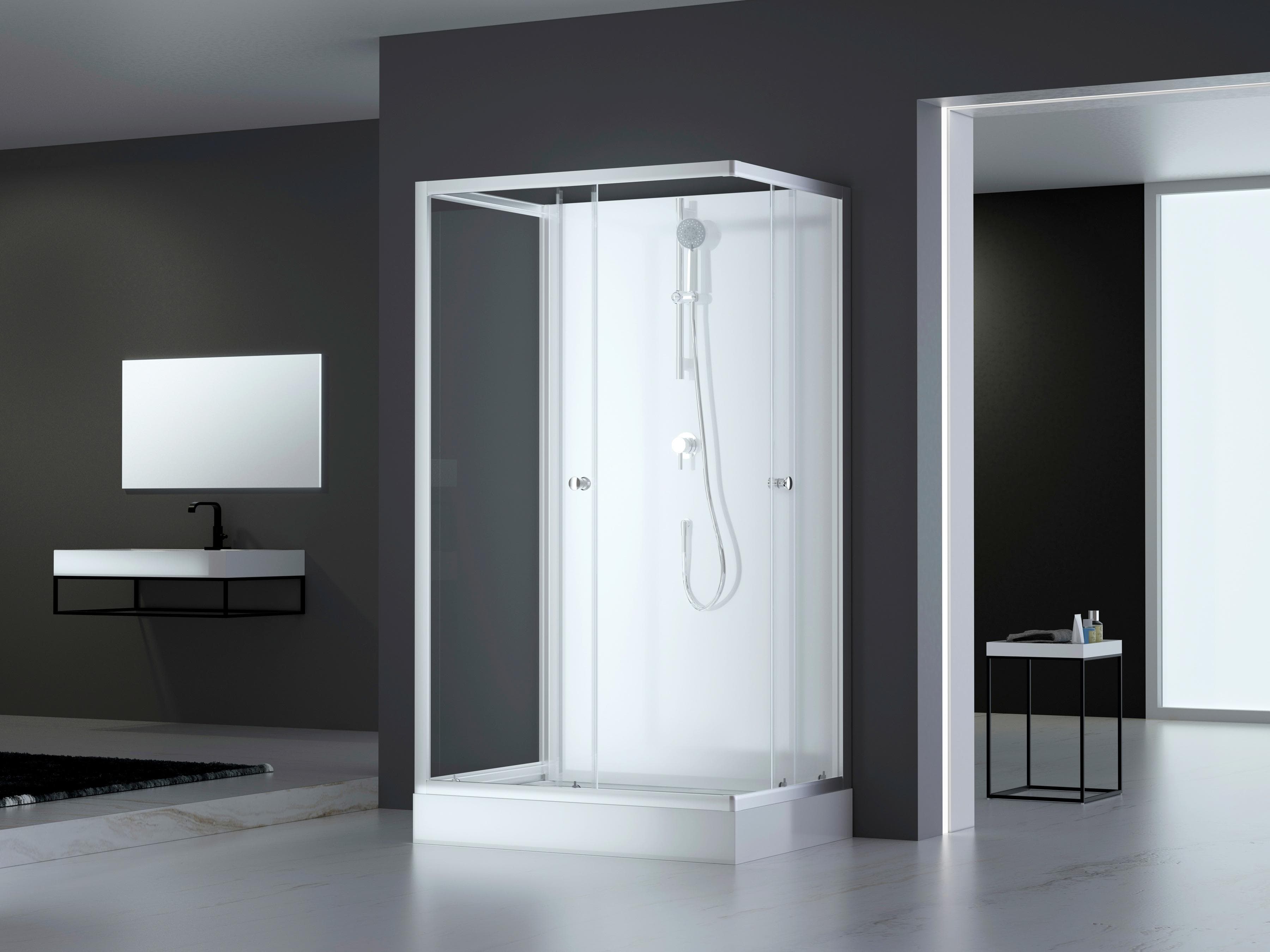 MARWELL Komplettdusche White Dream Weiß Schiebetür
