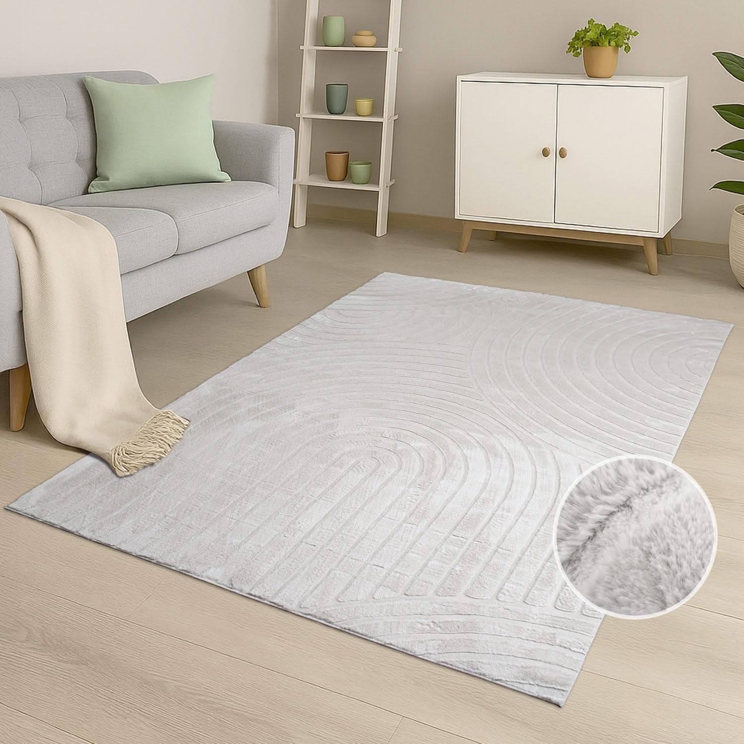 Teppich CARPET CITY WAVES 501 Kurzflor 3D-Effekt Taupe