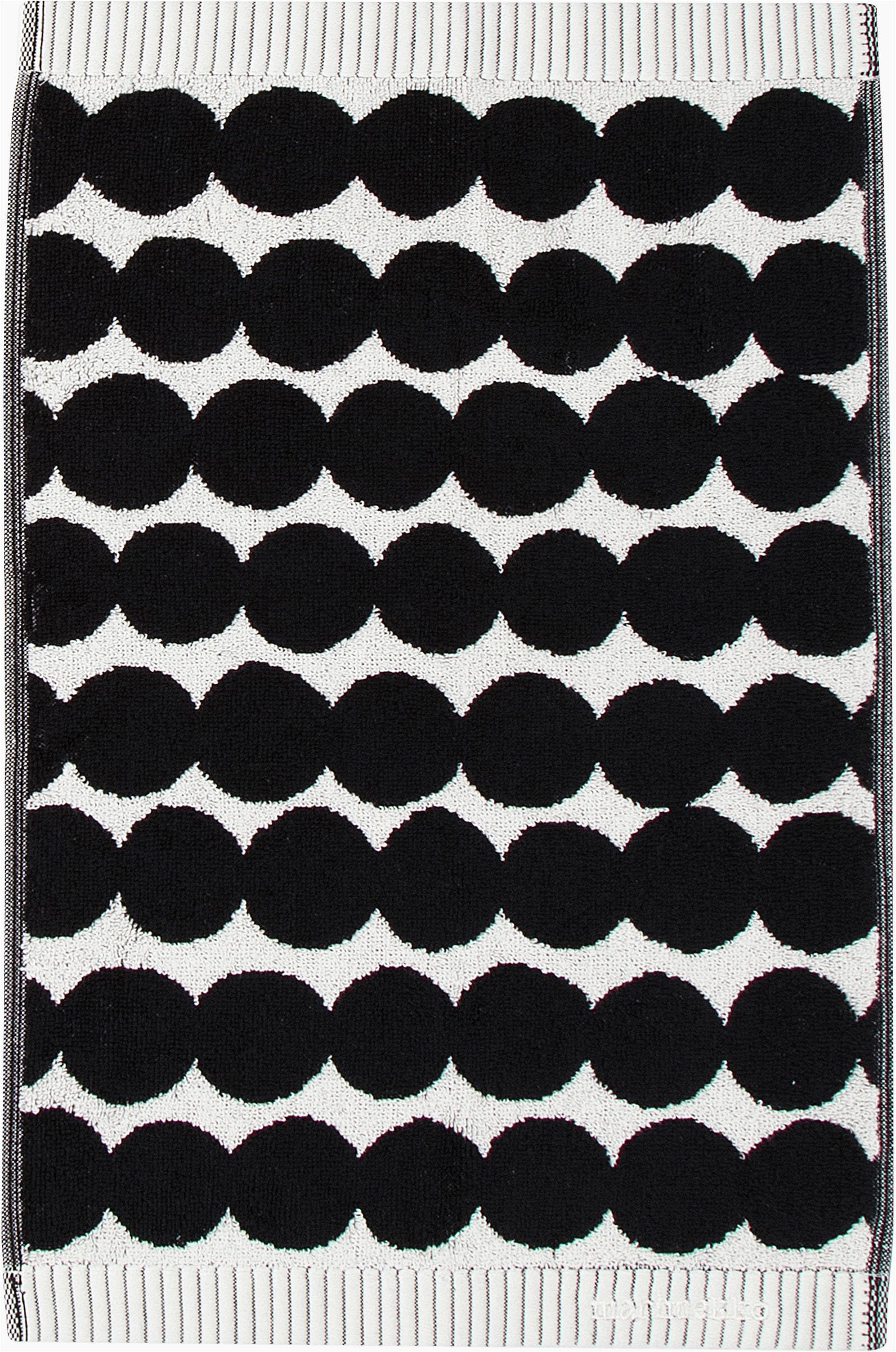MARIMEKKO Gästehandtuch RÄSYMATTO Schwarz-Weiß Frottee