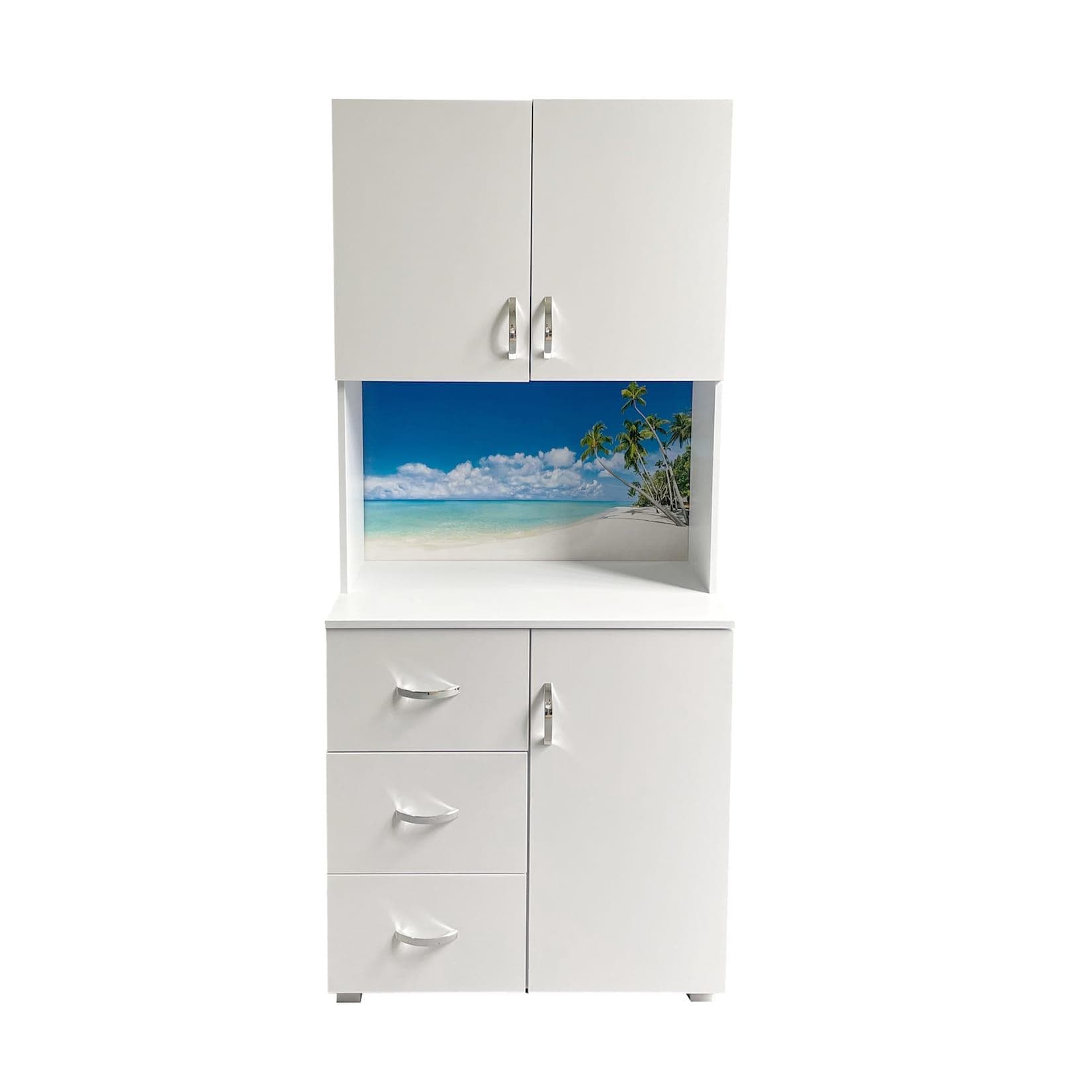 HTI-Living Hochschrank Blanca Wellness Motiv Palmen