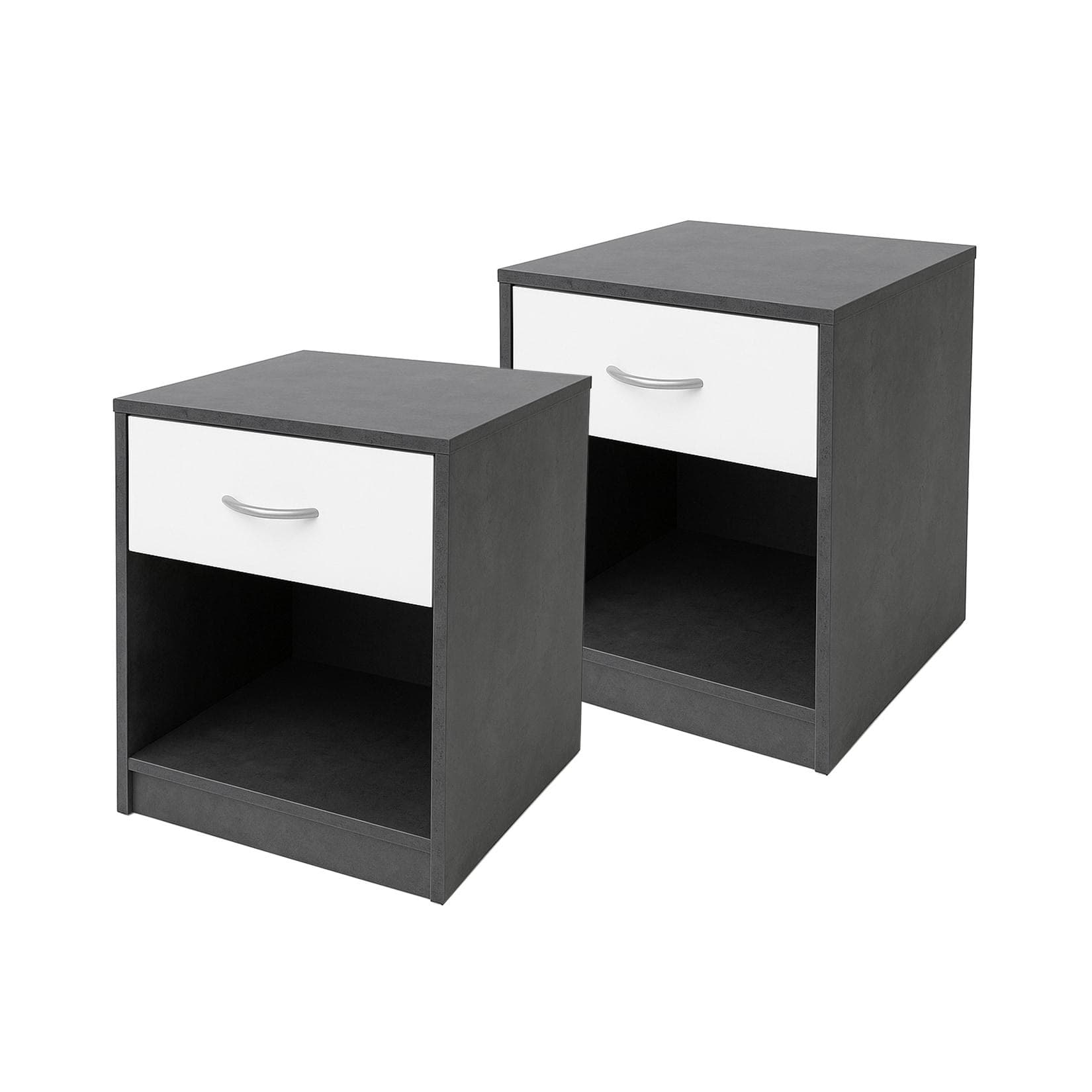 HTI-Living Nachtschrank mit 1 Schublade 2er-Set Grau