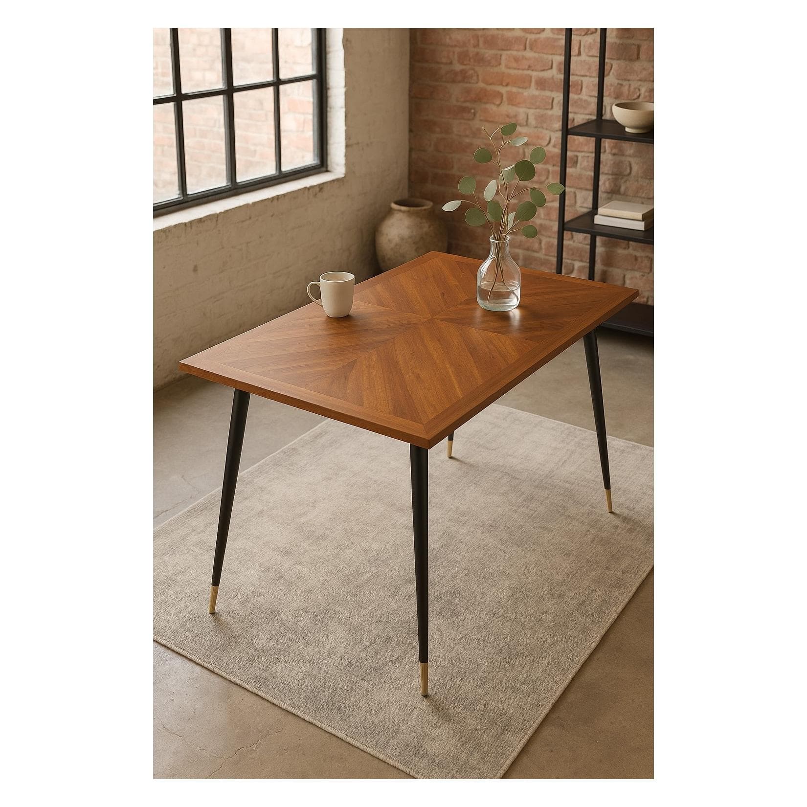 moebel-direkt-online Esstisch 140x80 cm Intarsienoptik Nussbaum