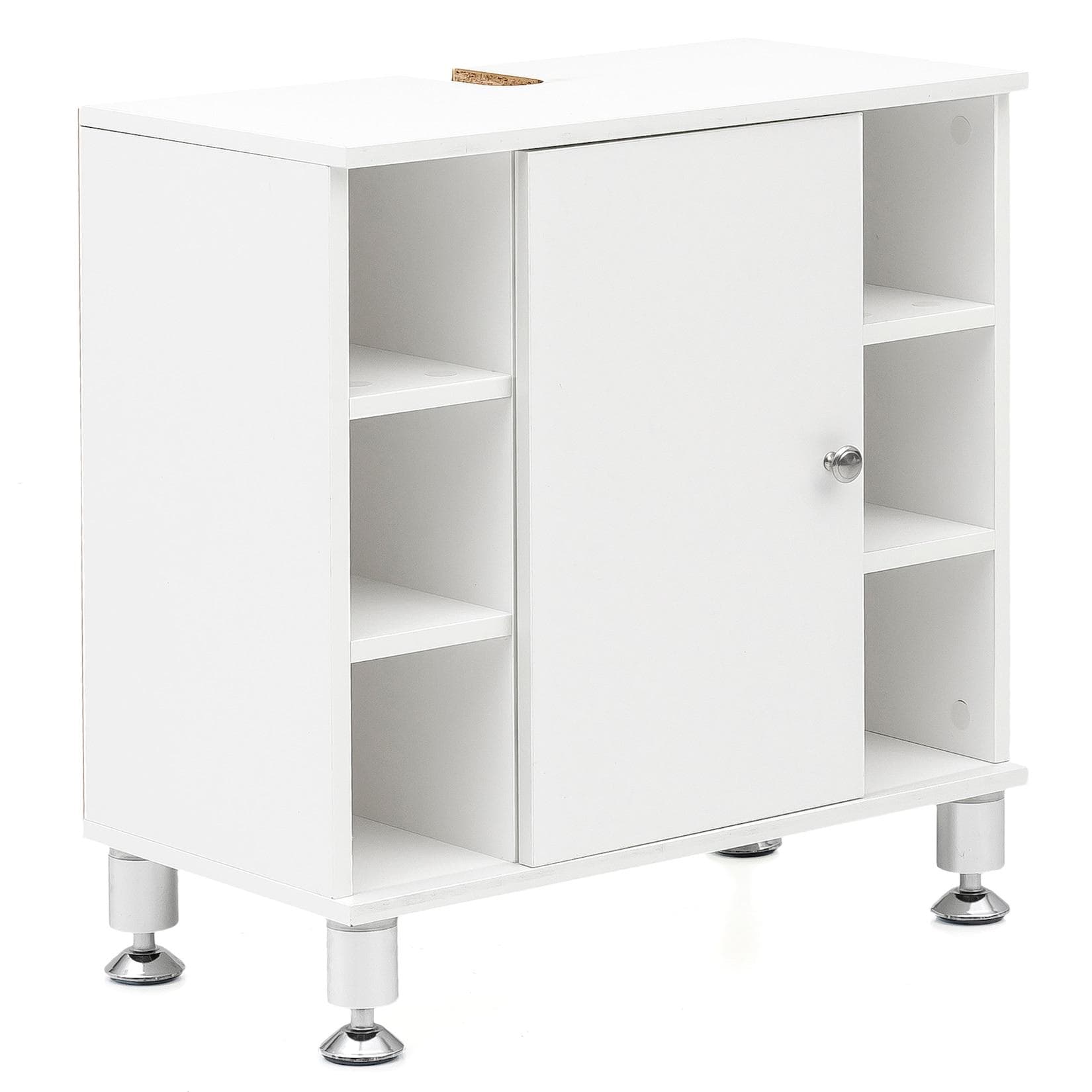 FineBuy Waschbeckenunterschrank Weiß Modern 60 cm