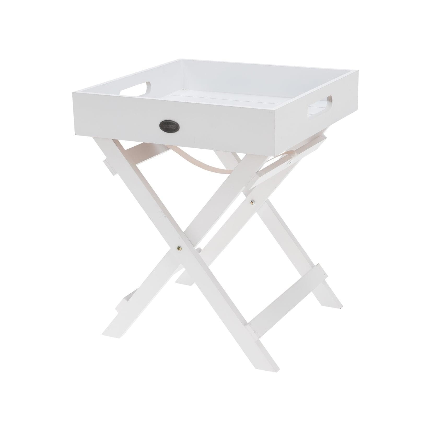 Neuetischkultur Beistelltisch Weiß Holz mit abnehmbarem Tablett