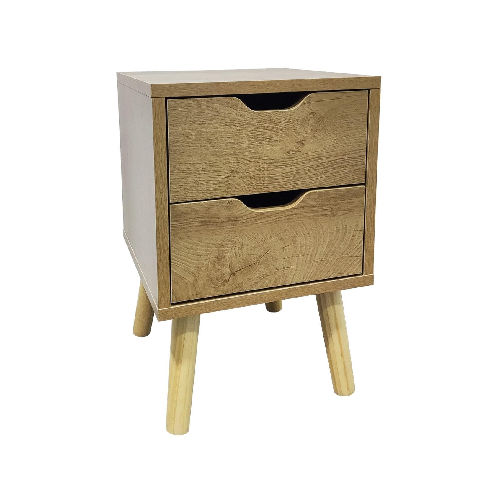 HTI-Living Nachttisch Thekla 2 Schubladen Weiß Holz
