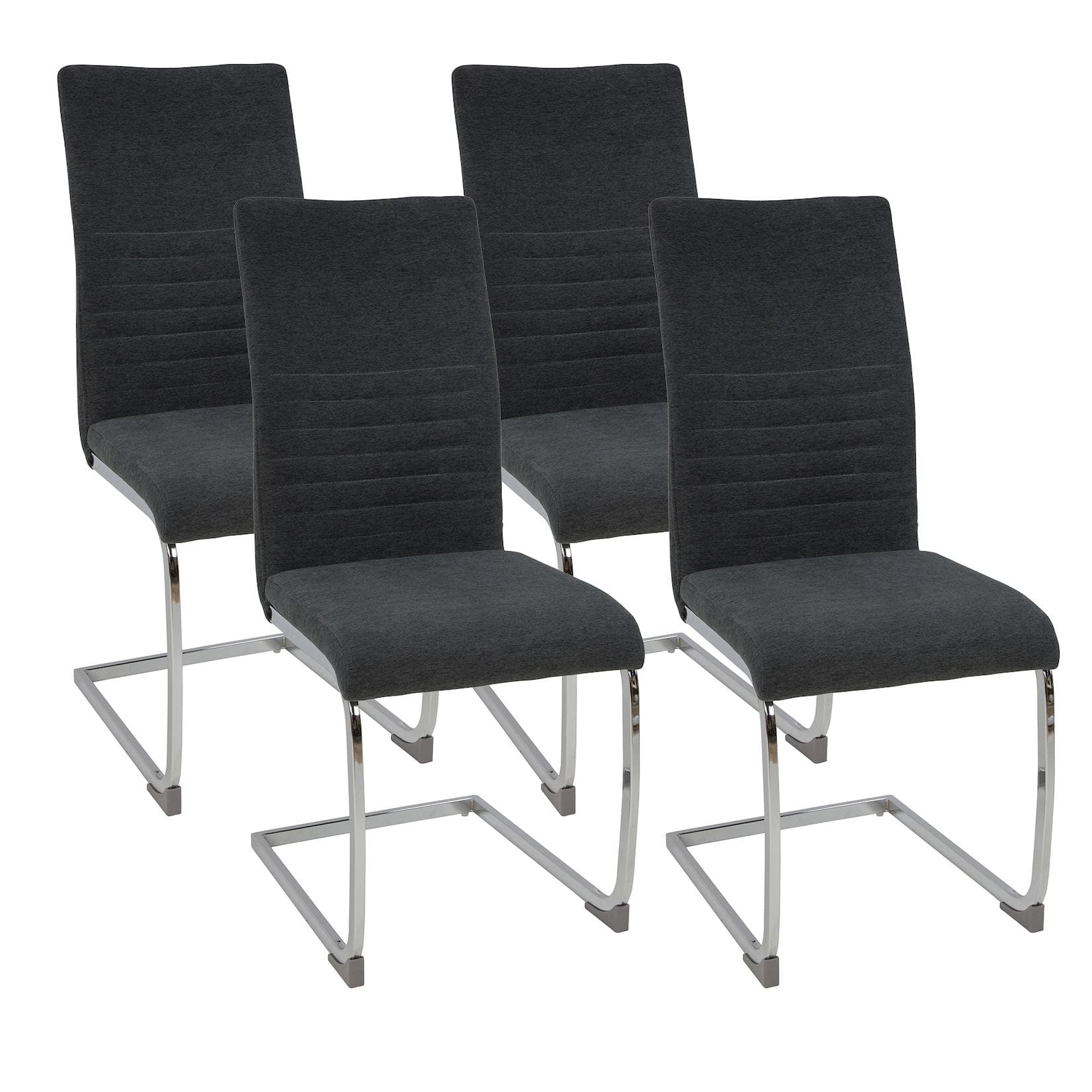 ALBATROS Freischwinger Stühle 4er Set LUGANO Grau Stoff