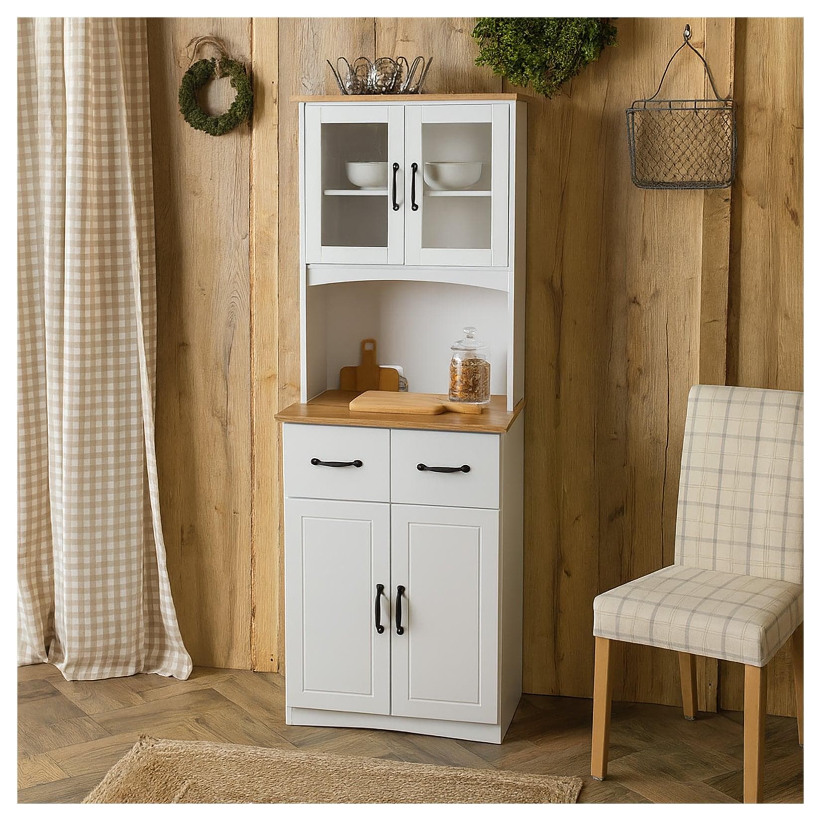 HTI-Living Midischrank Küchenbuffet Landhausstil Weiß