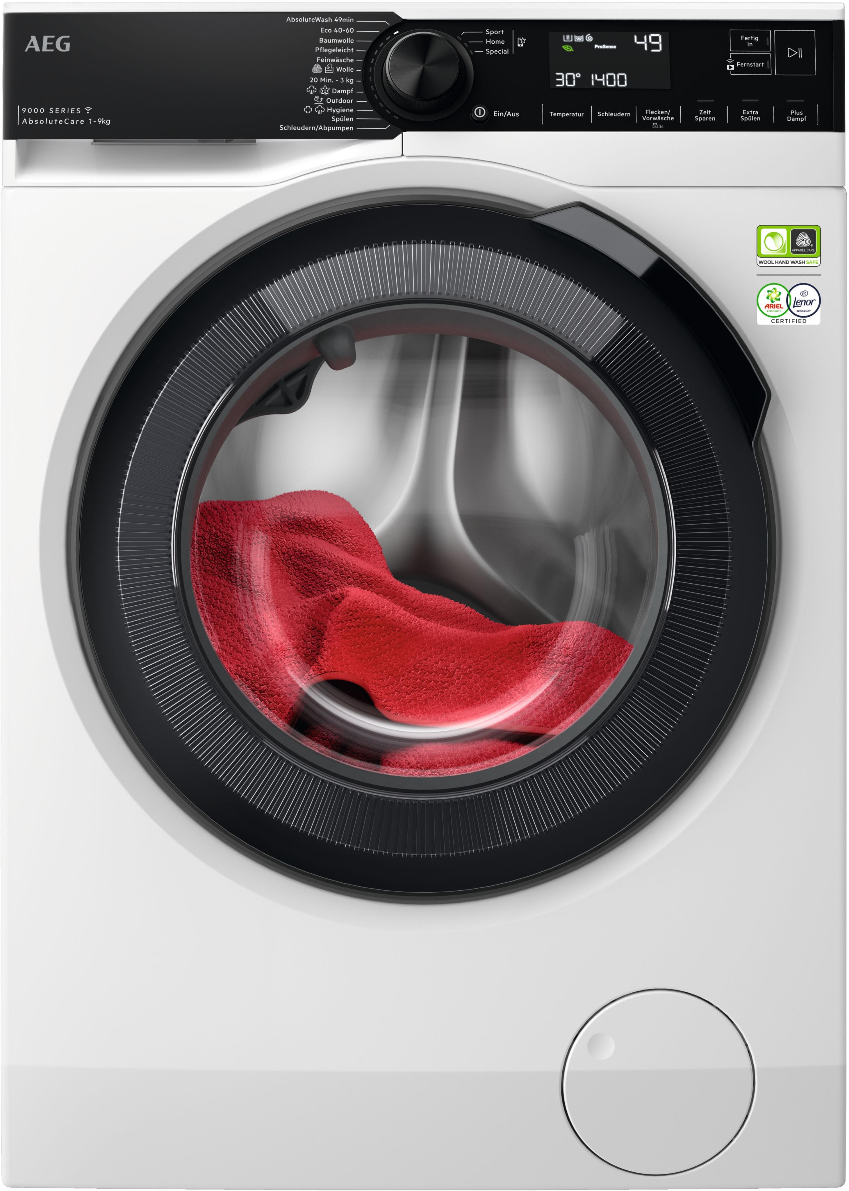 Weiße Frontlader Waschmaschine