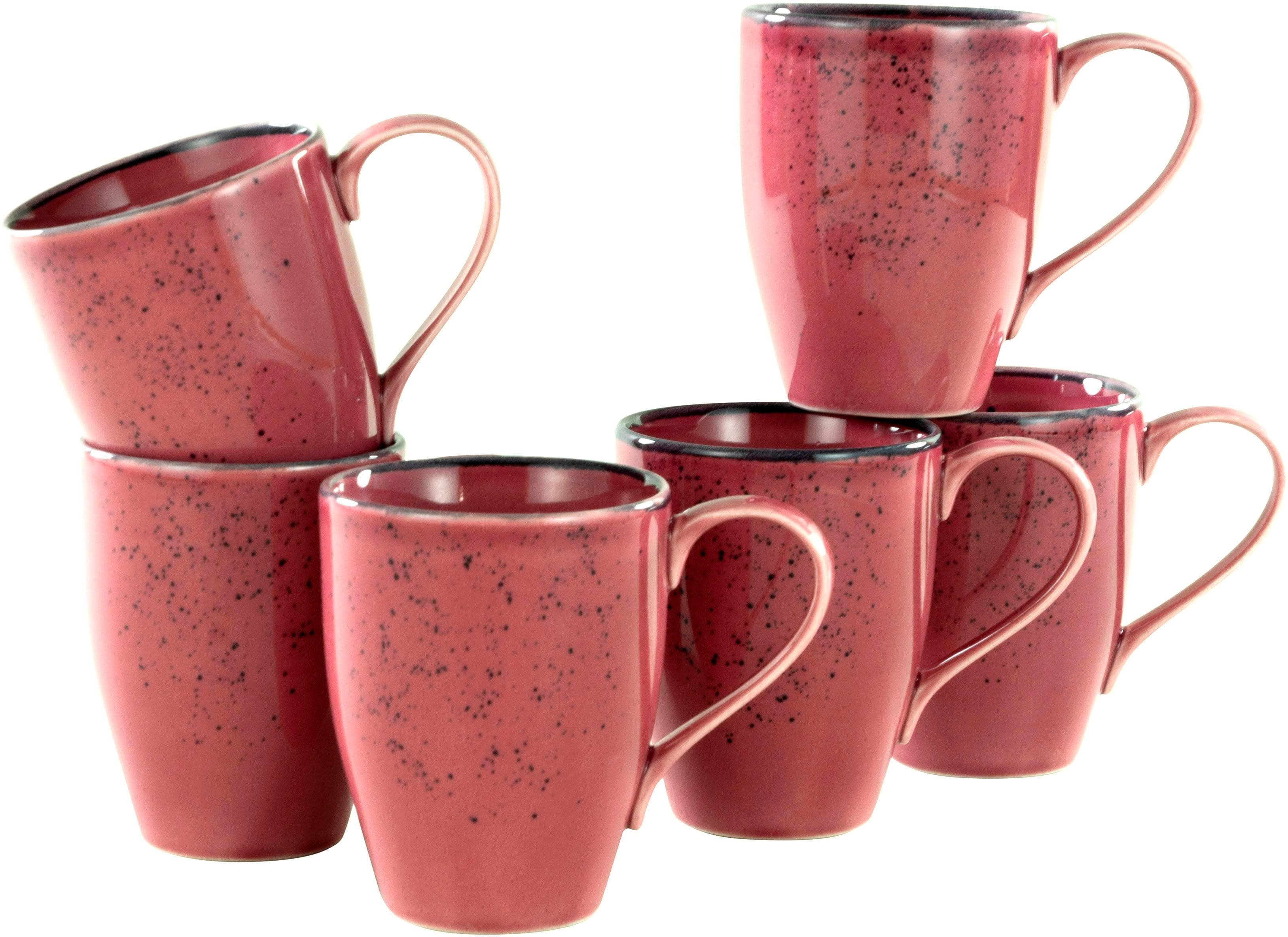 CREATABLE Kaffeebecher Set 6-tlg. Steinzeug Lila Nature Collection