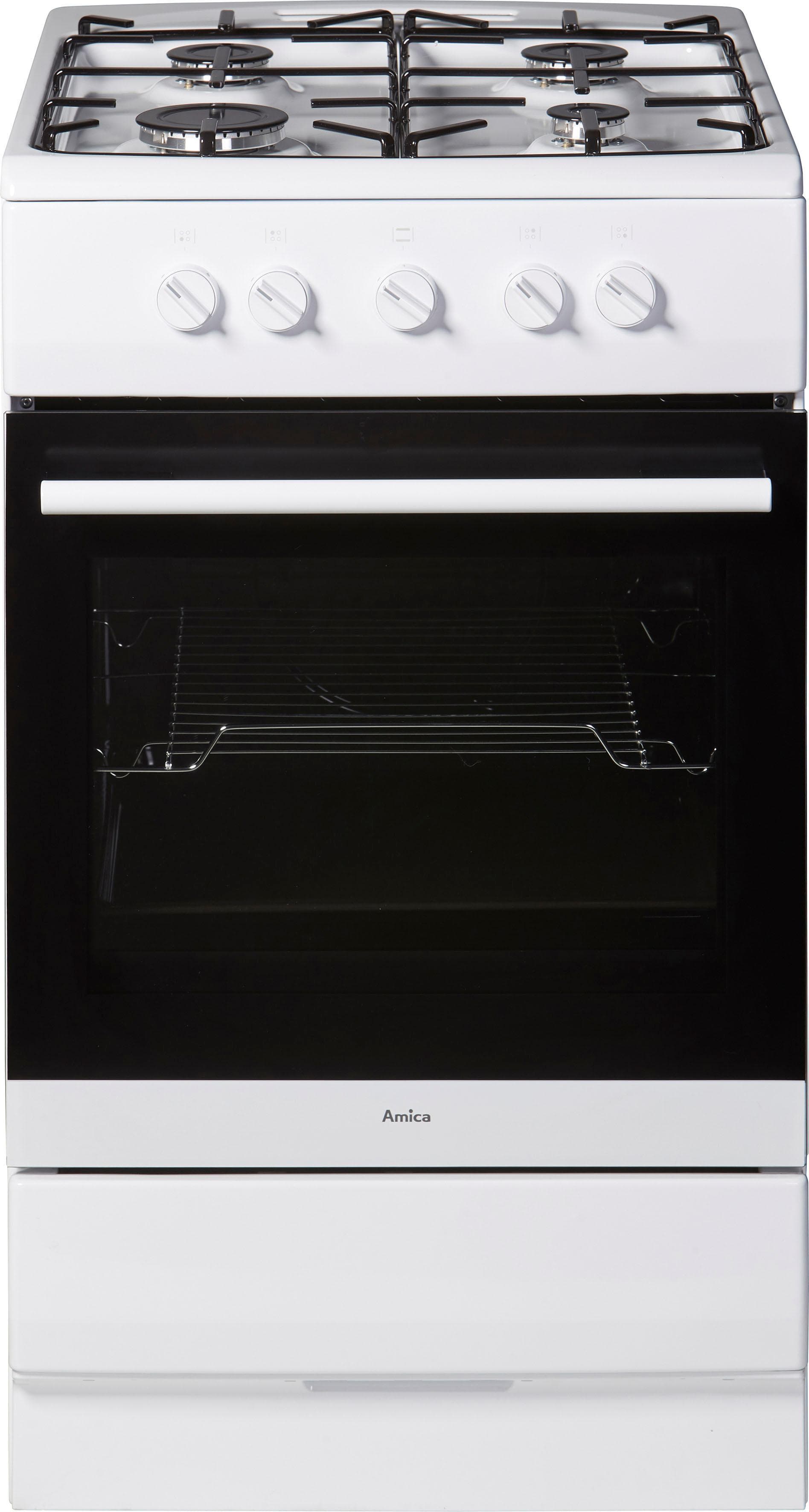 AMICA Gas-Standherd SHGG 11502 W Weiß 4 Kochzonen