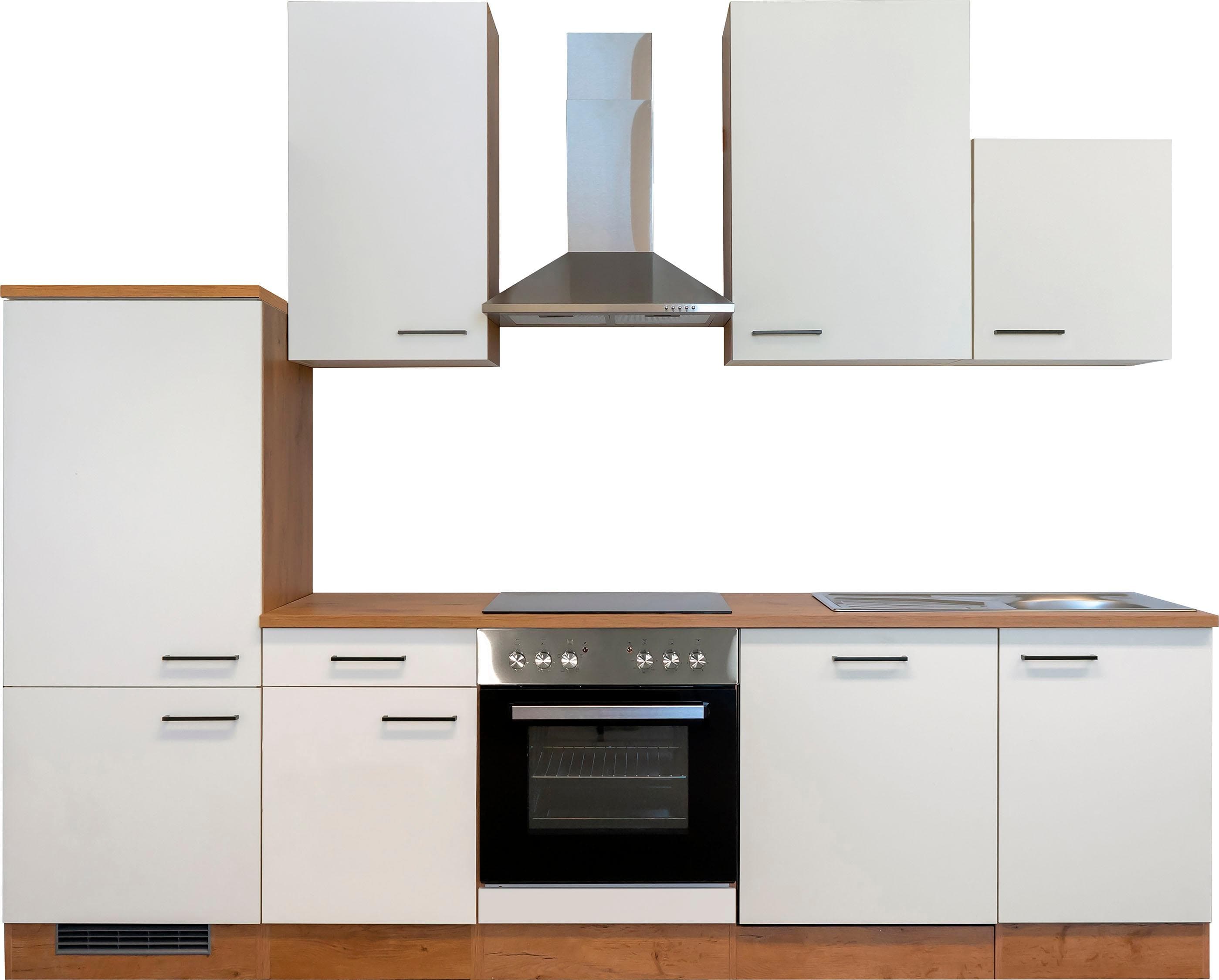 FLEX-WELL Vintea Küchenzeile 280 cm mit E-Geräten Magnolia Oak