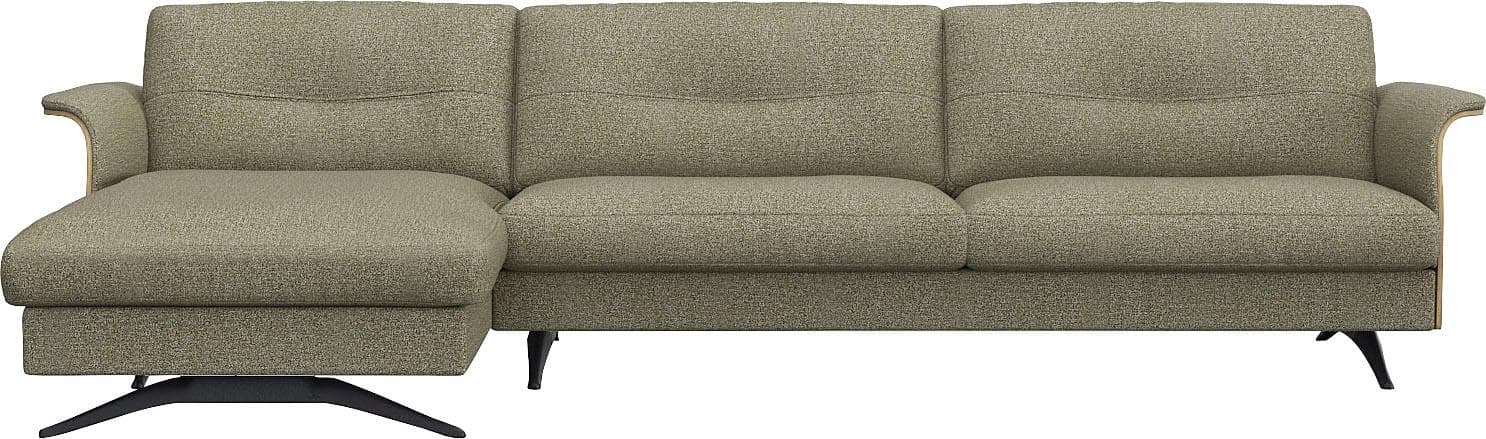 FLEXLUX Ecksofa Glow Grün Skandinavisches Design L-Form