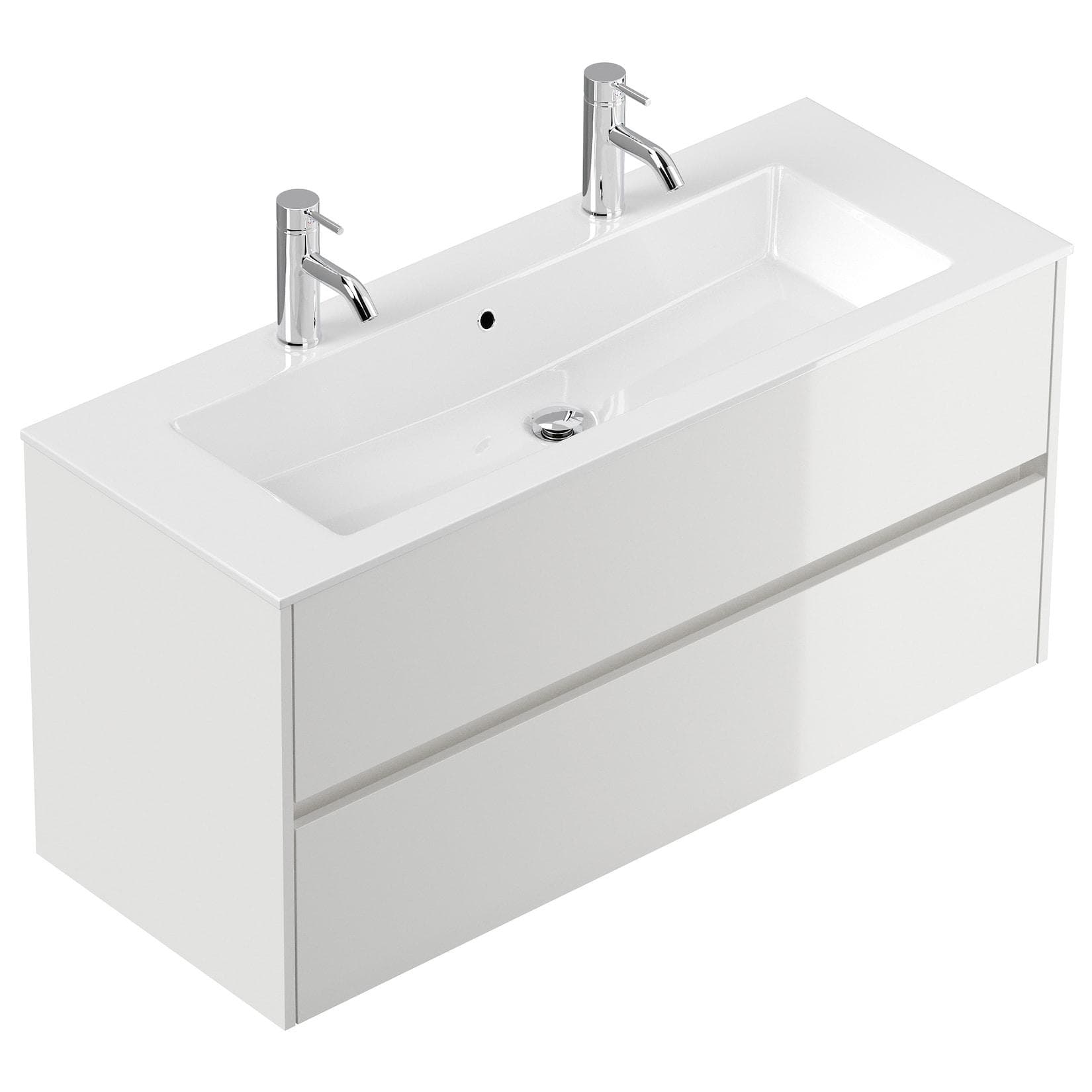 Posseik Badmöbel Limes 120cm Weiß Hochglanz mit SoftClose