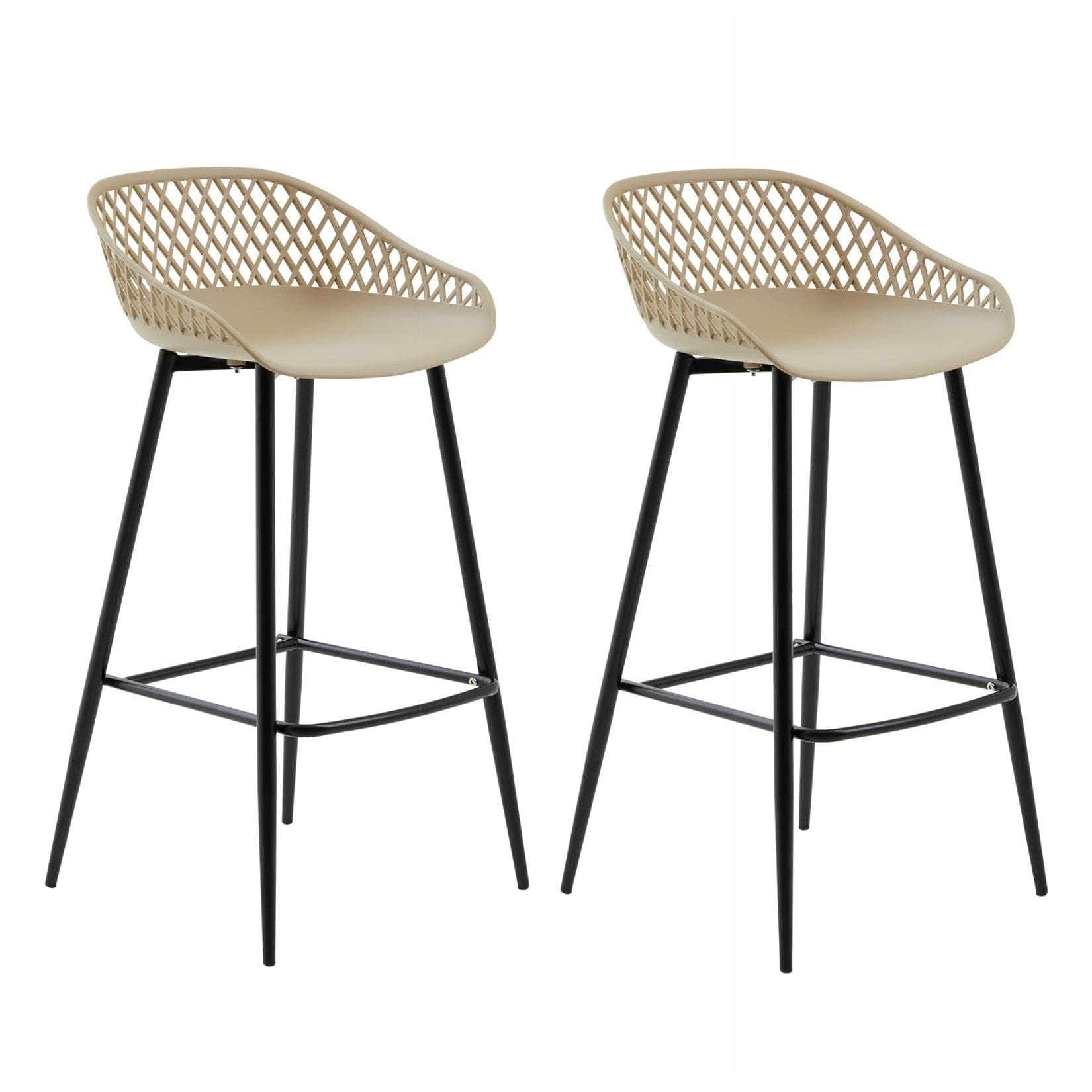 IDIMEX Barhocker IREK 2er Set Retro Diamantmuster Metallfüße