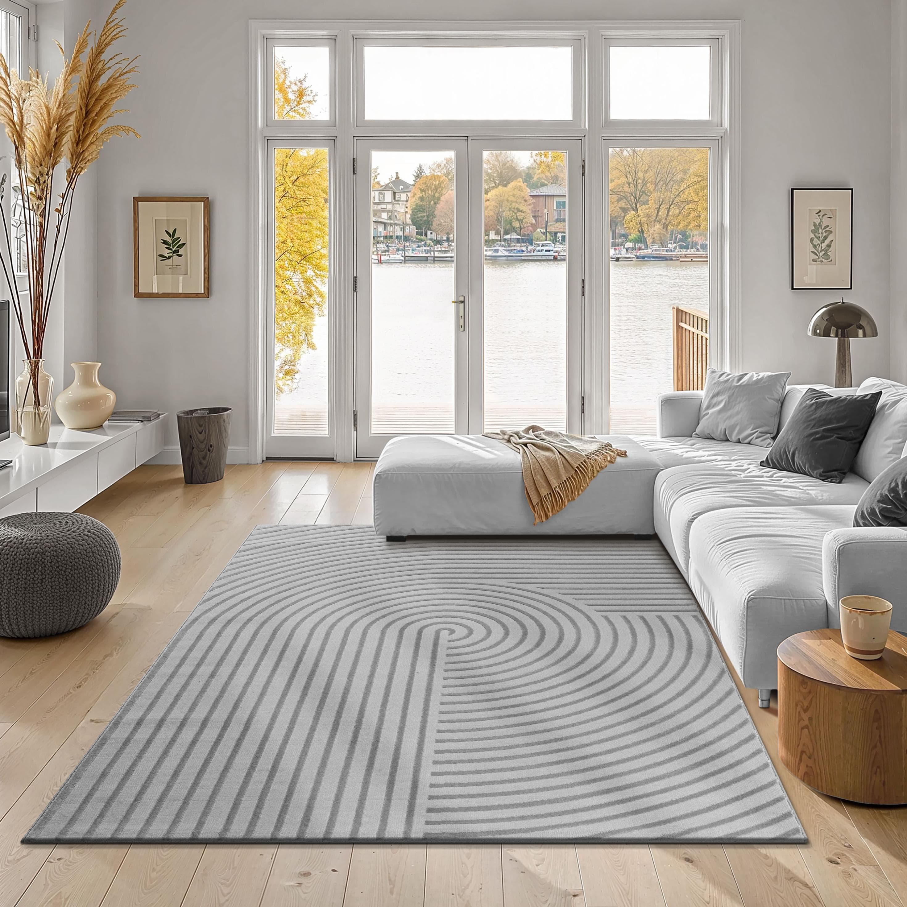 THE CARPET Teppich Knight Grau Modern Glänzend Polyester