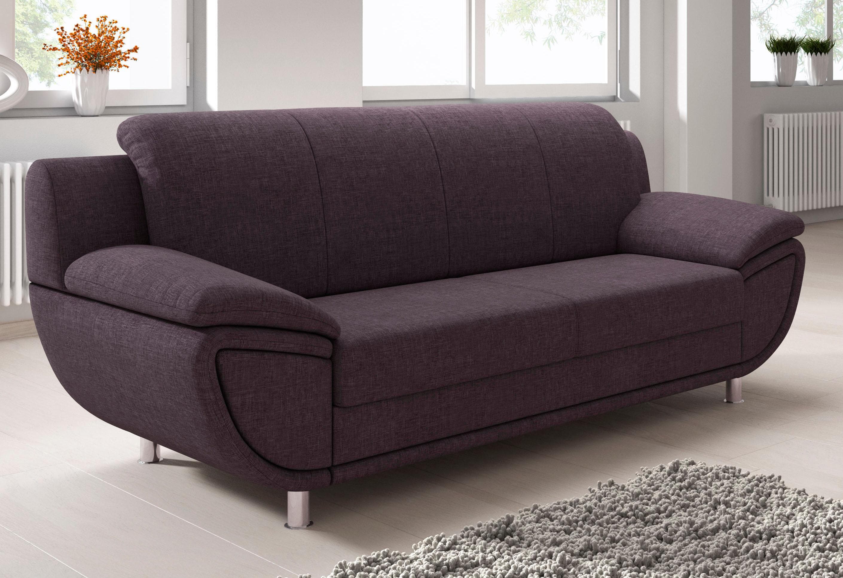 TRENDMANUFAKTUR Rondo II 3-Sitzer Sofa Rosybraun