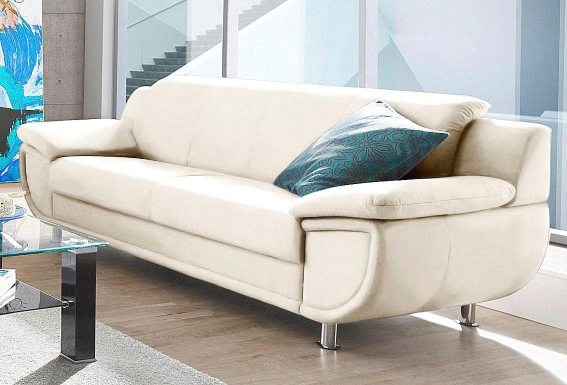 Trendmanufaktur Rondo 3-Sitzer Sofa Weiß Chrom