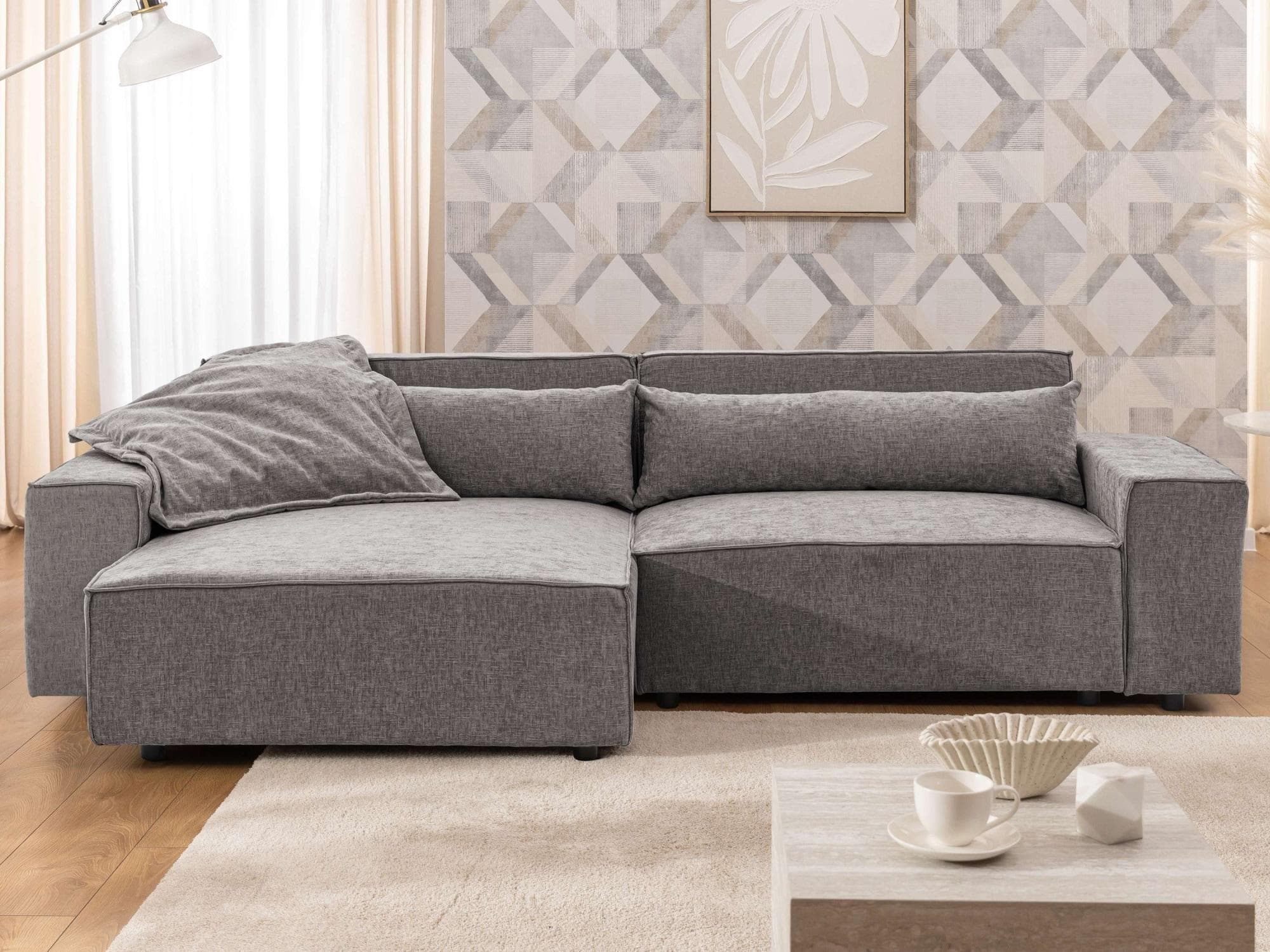 OTTO HOME KINLEE Ecksofa Grau L-Form mit Recamiere
