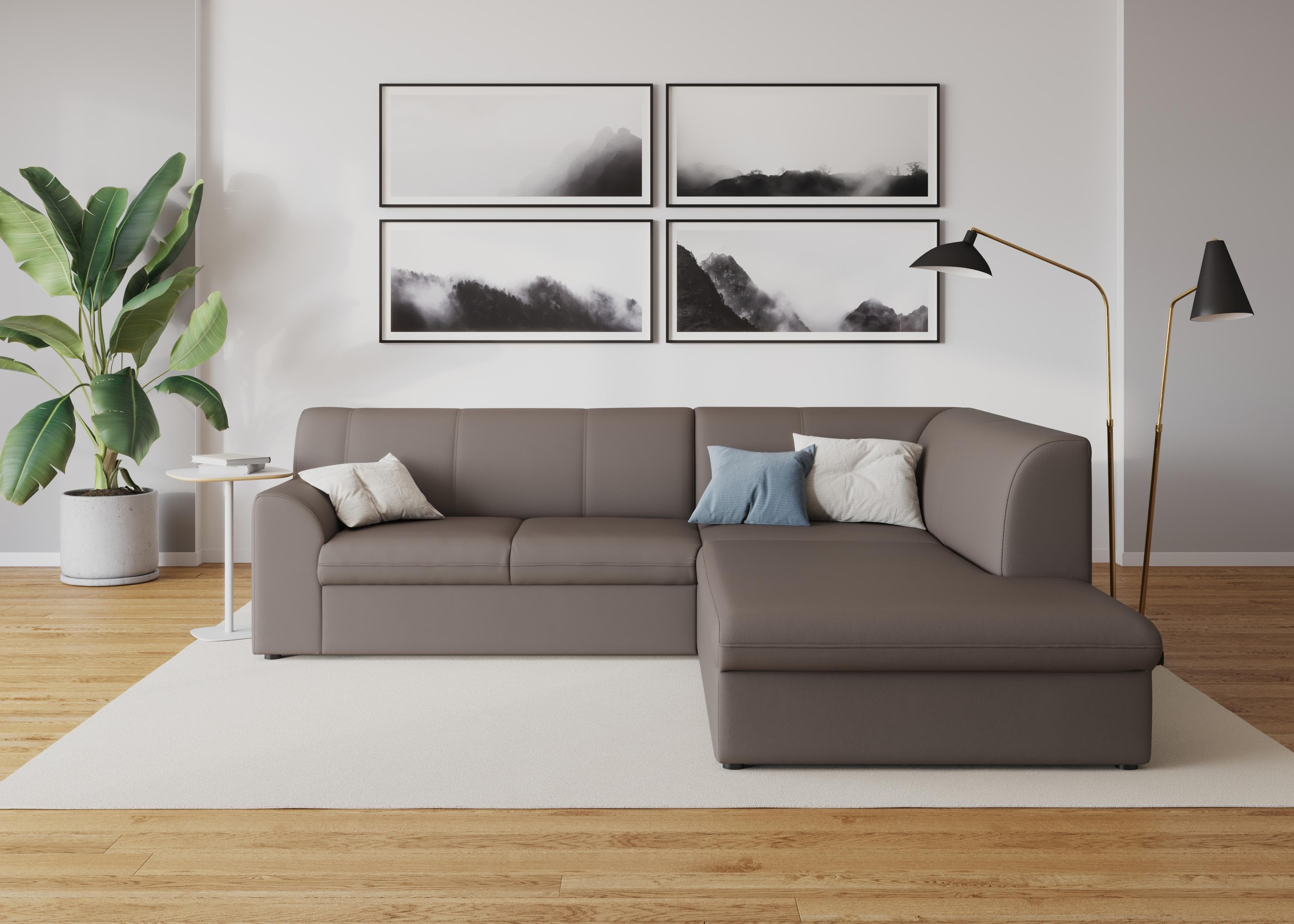 DOMO COLLECTION Ecksofa Topper L-Form mit Schlaffunktion und Ottomane