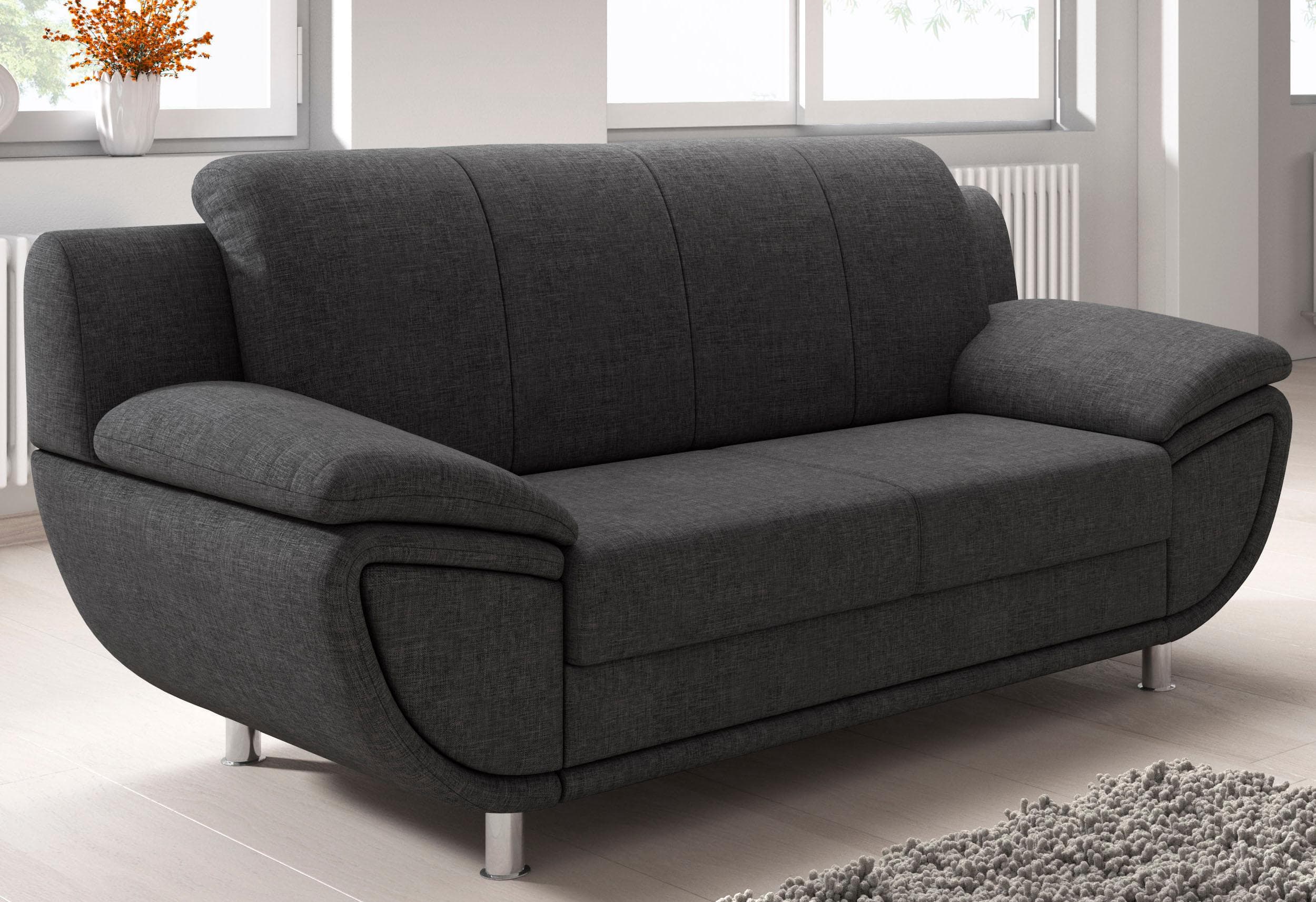 Trendmanufaktur 2-Sitzer Rondo II Grau Polyester