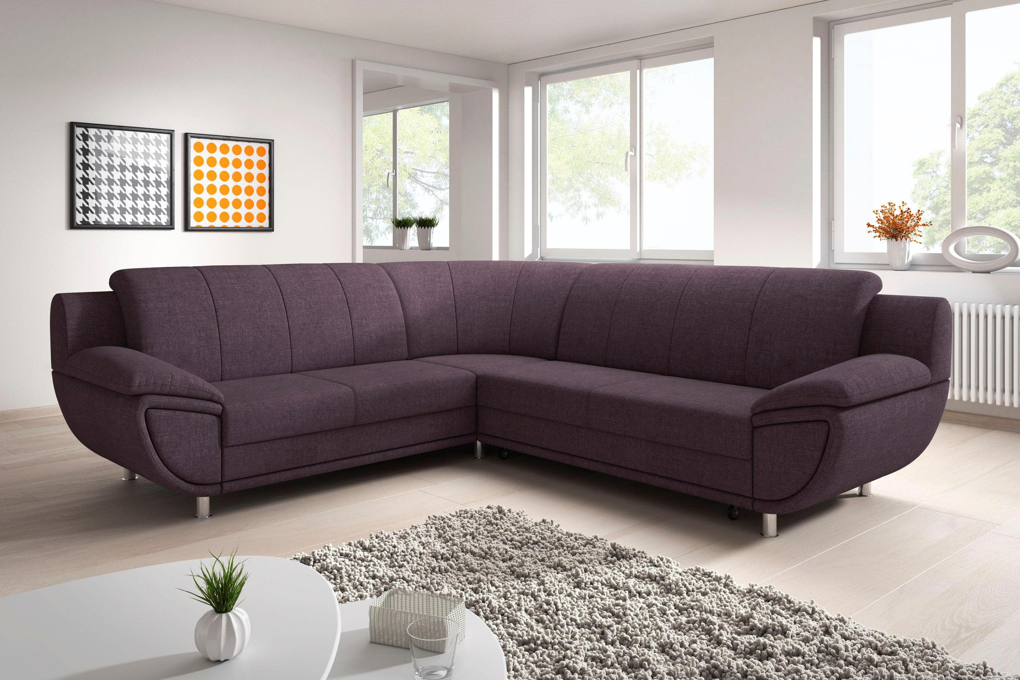 TRENDMANUFAKTUR Ecksofa Rondo II L-Form Rosybraun