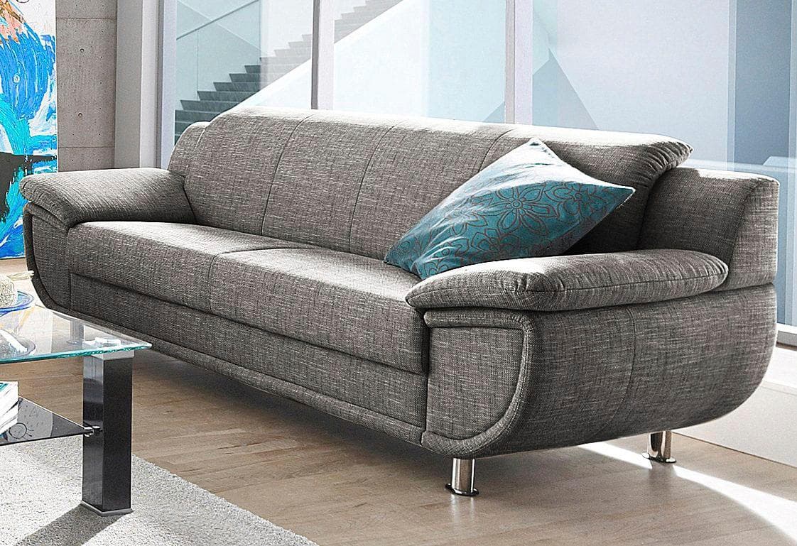 Trendmanufaktur Sofa Rondo 3-Sitzer Beige-Braun Breite Armlehnen
