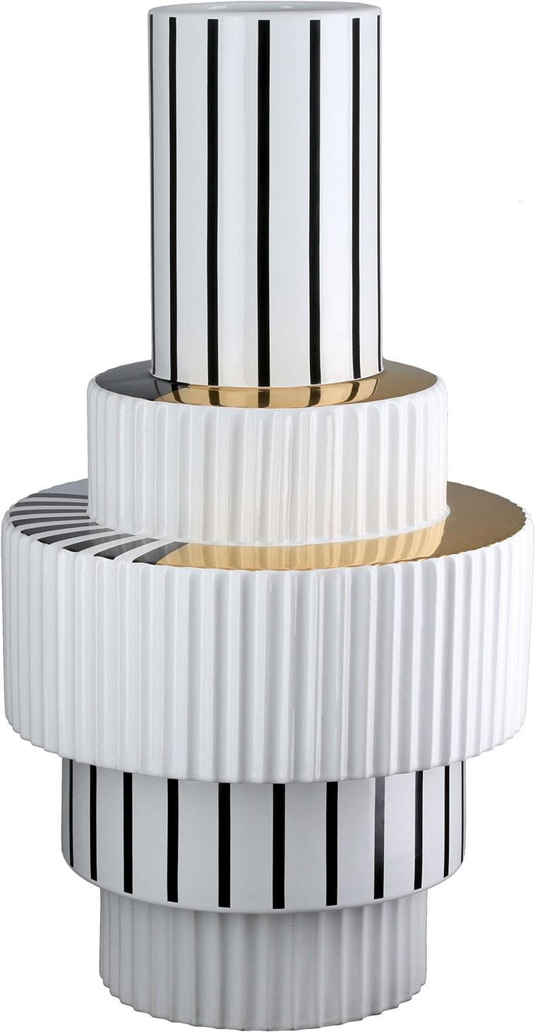GILDE Bodenvase Livello Weiß Keramik Modern