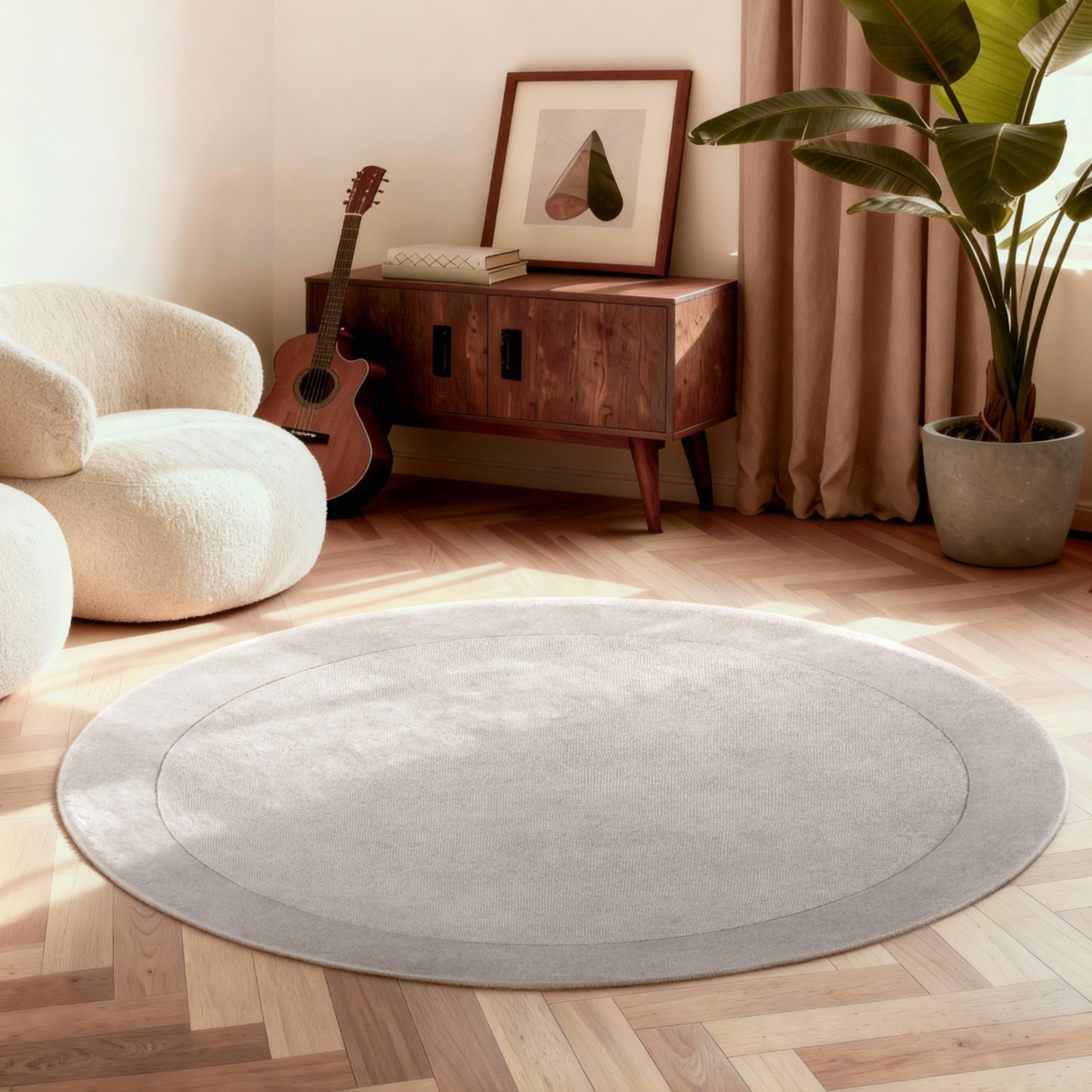 Villeroy & Boch Wollteppich Kari Natur Grau 200cm Rund