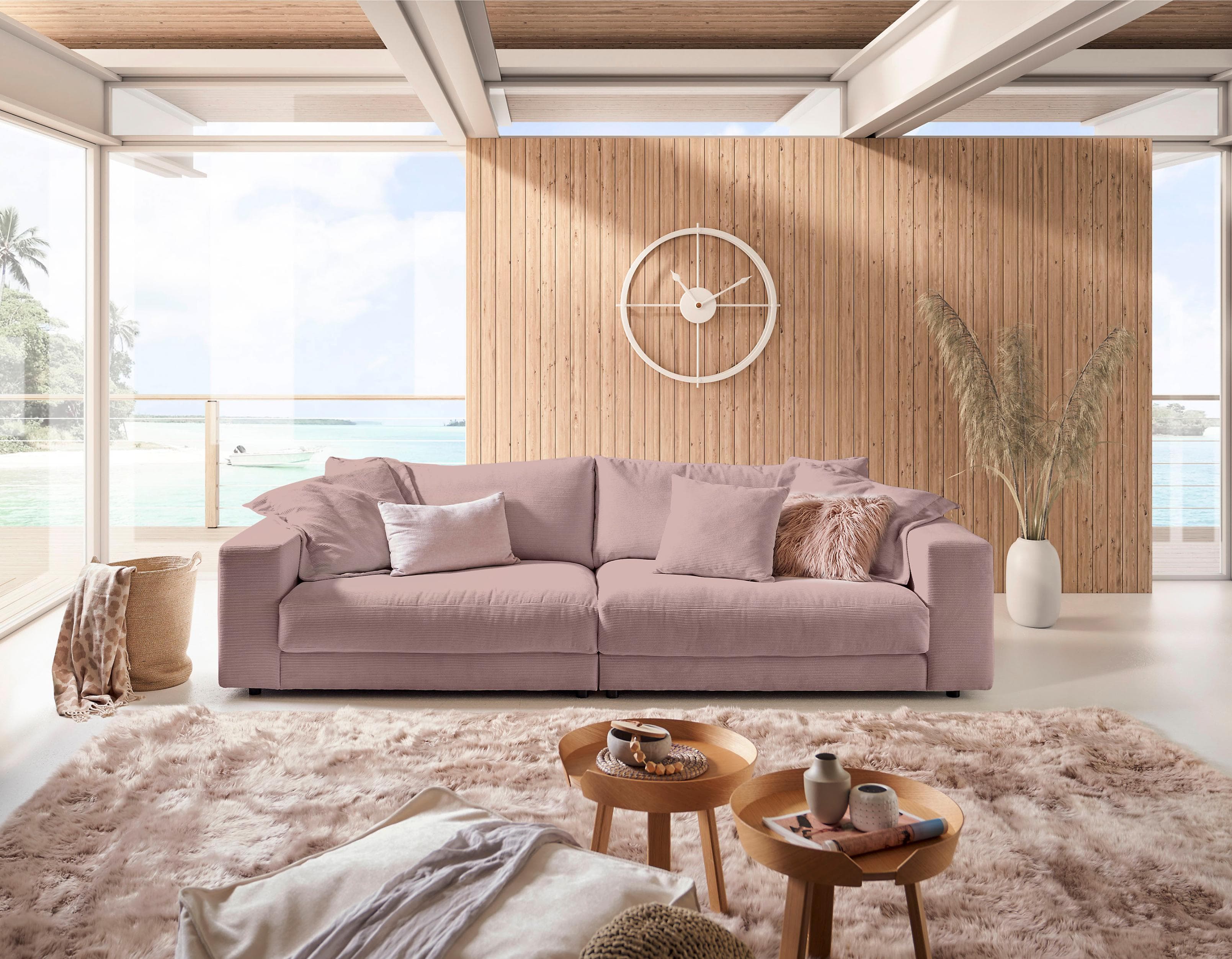HOME AFFAIRE Enisa Big-Sofa Altrosa Cord