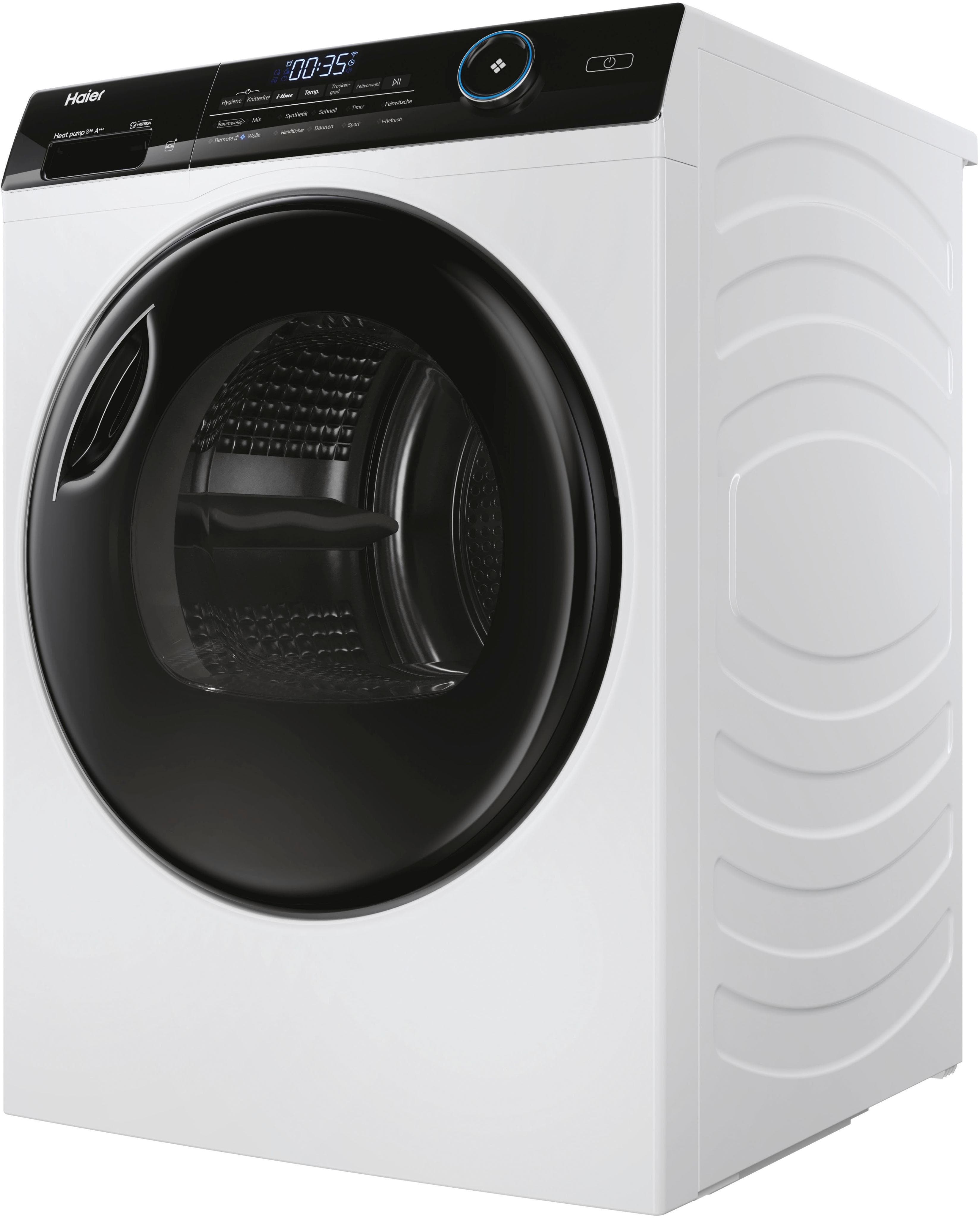 HAIER Wärmepumpentrockner HD80-A3959 8 kg Silber Weiß