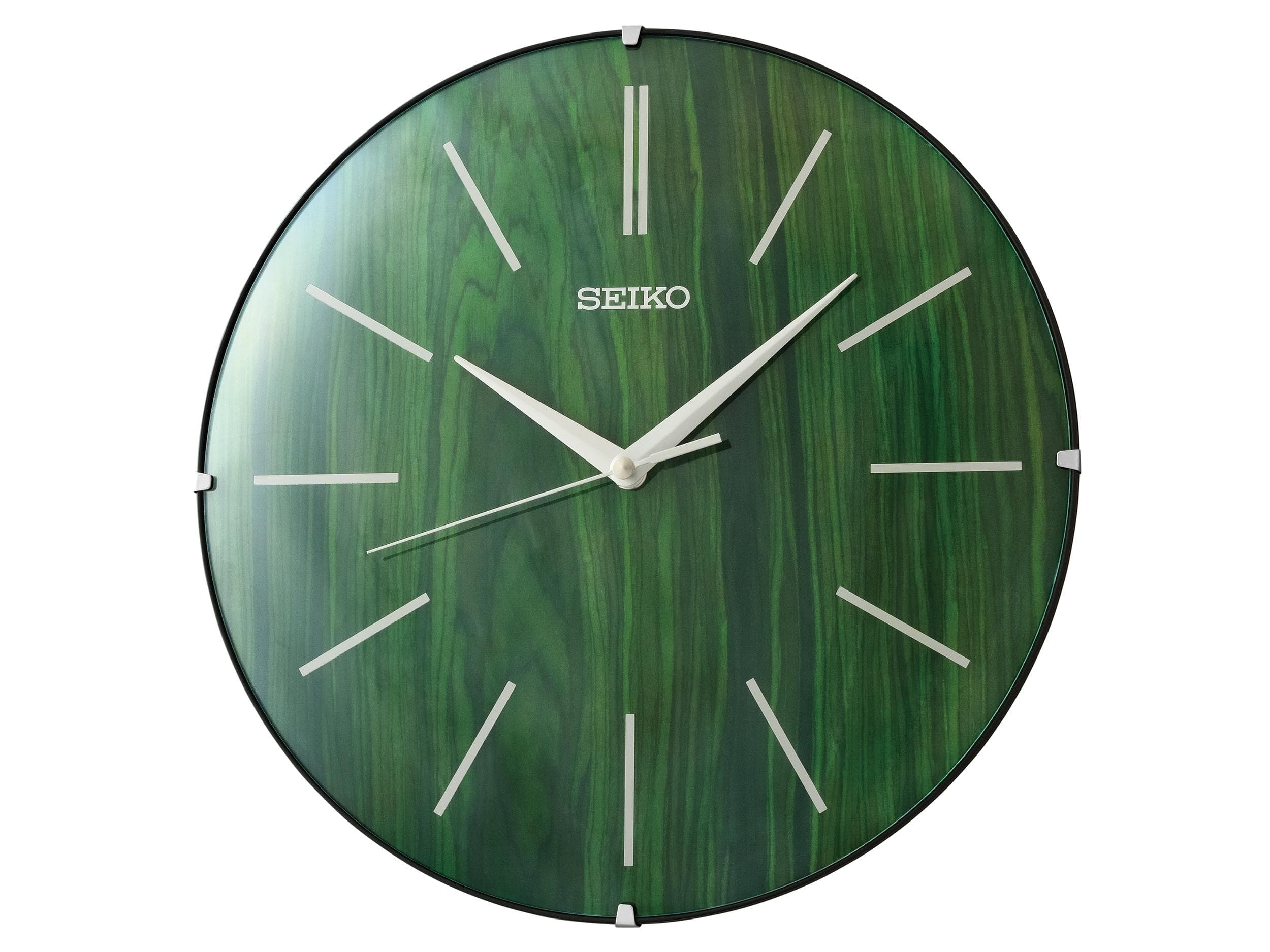 SEIKO Wanduhr Grün Quarzuhr mit durchlaufender Sekunde